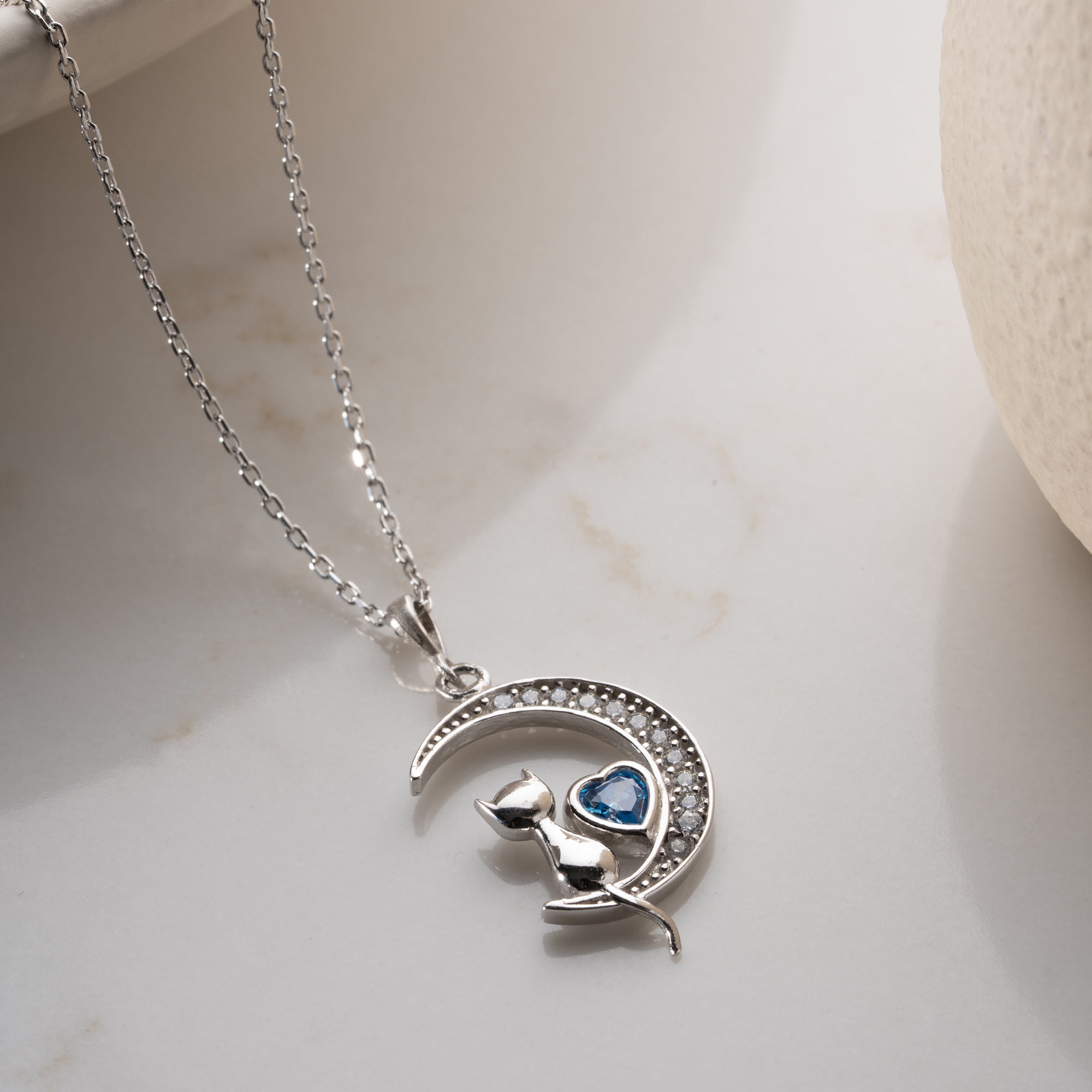 KATT MÅN HALSBAND | 925 SILVER