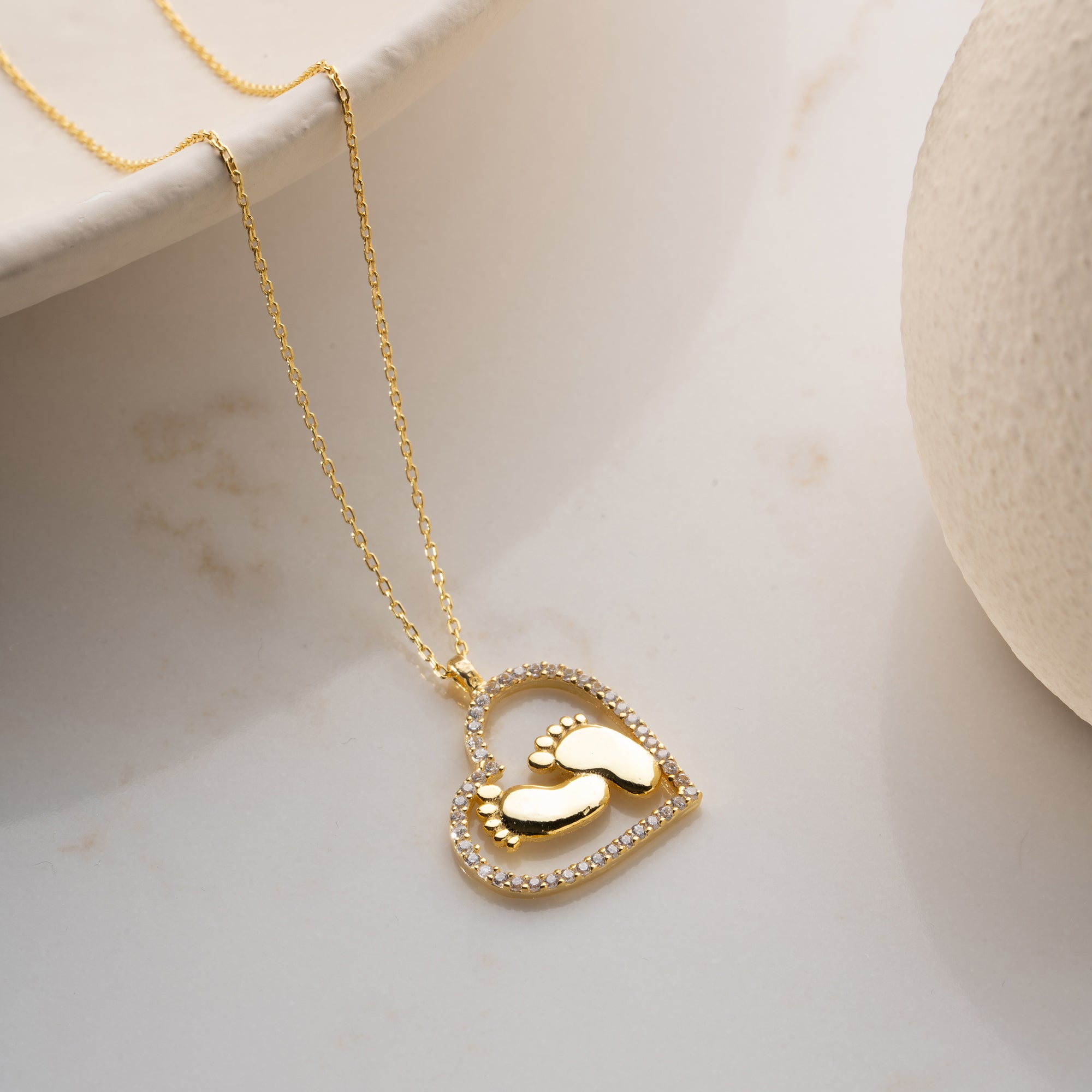 HJÄRTA BABY FOT KRAGE | 925 SILVER