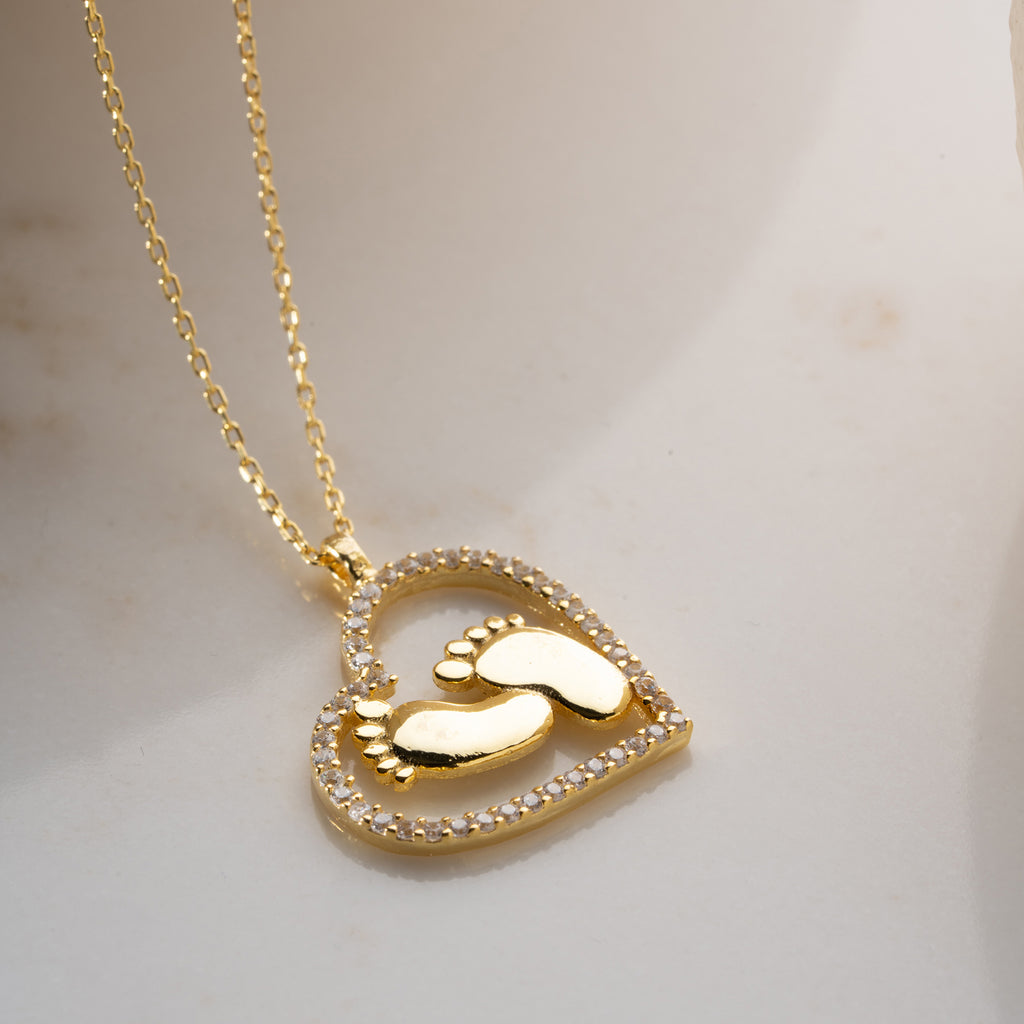 HJÄRTA BABY FOT KRAGE | 925 SILVER