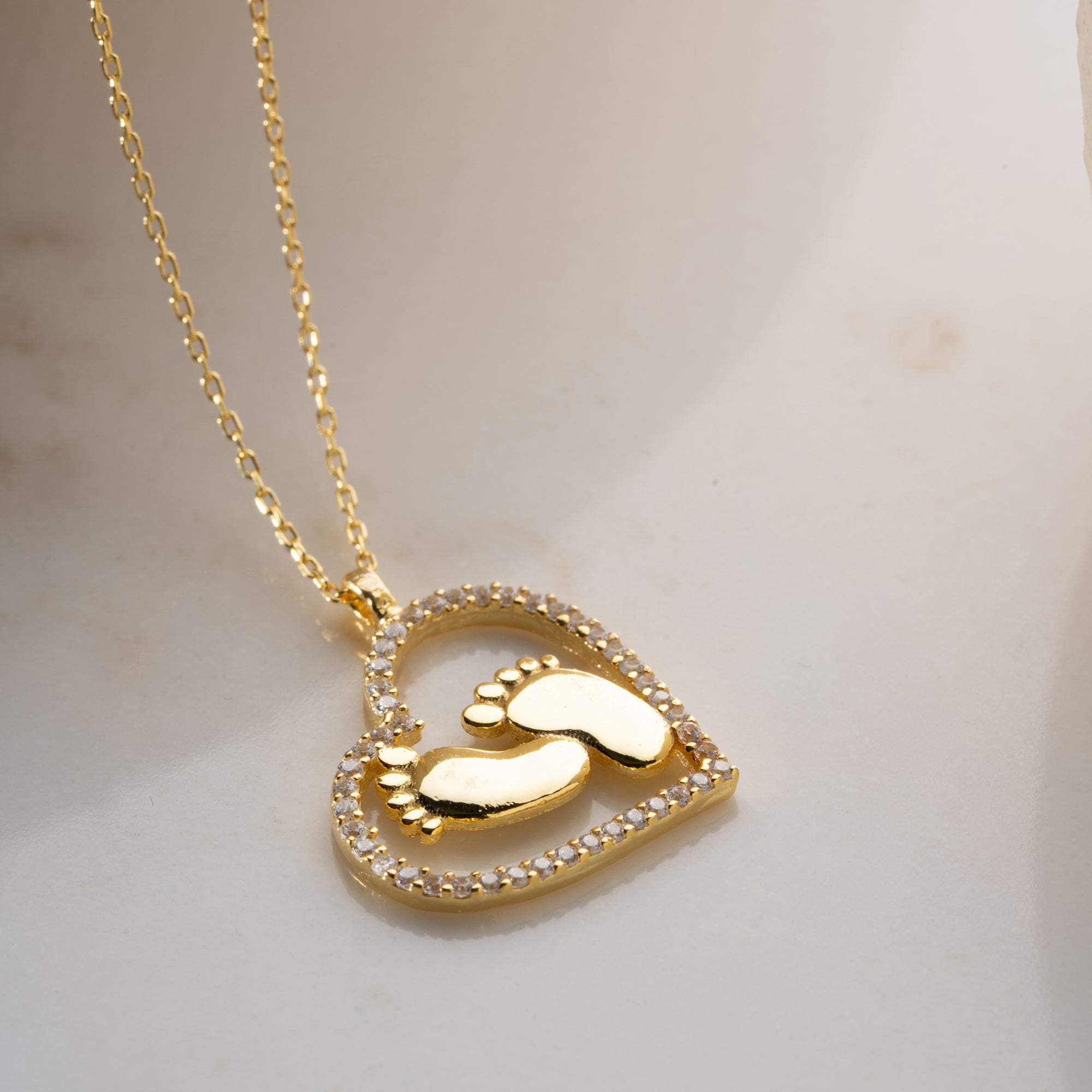 HJÄRTA BABY FOT KRAGE | 925 SILVER