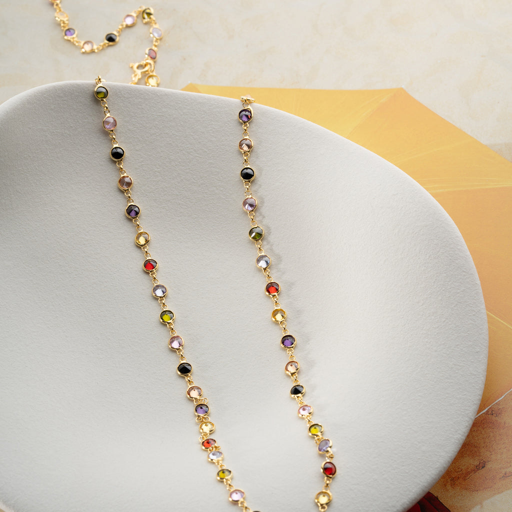 KRAGE i FÄRGERFÄRG ZIRCONIA STEN | 925 SILVER