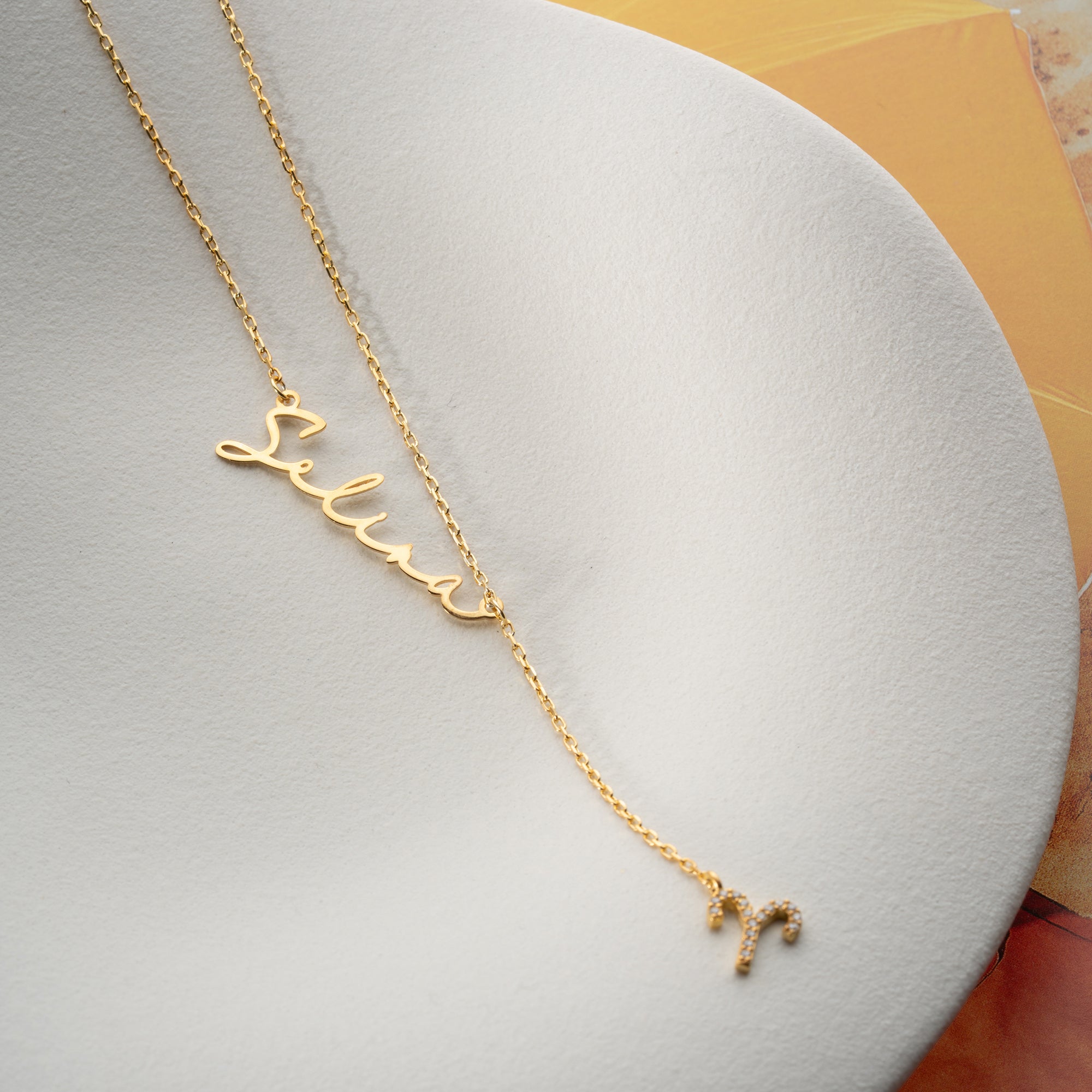 NAMN KRAGE MED HÄNGA STJÄRNHÖRN | 925 SILVER