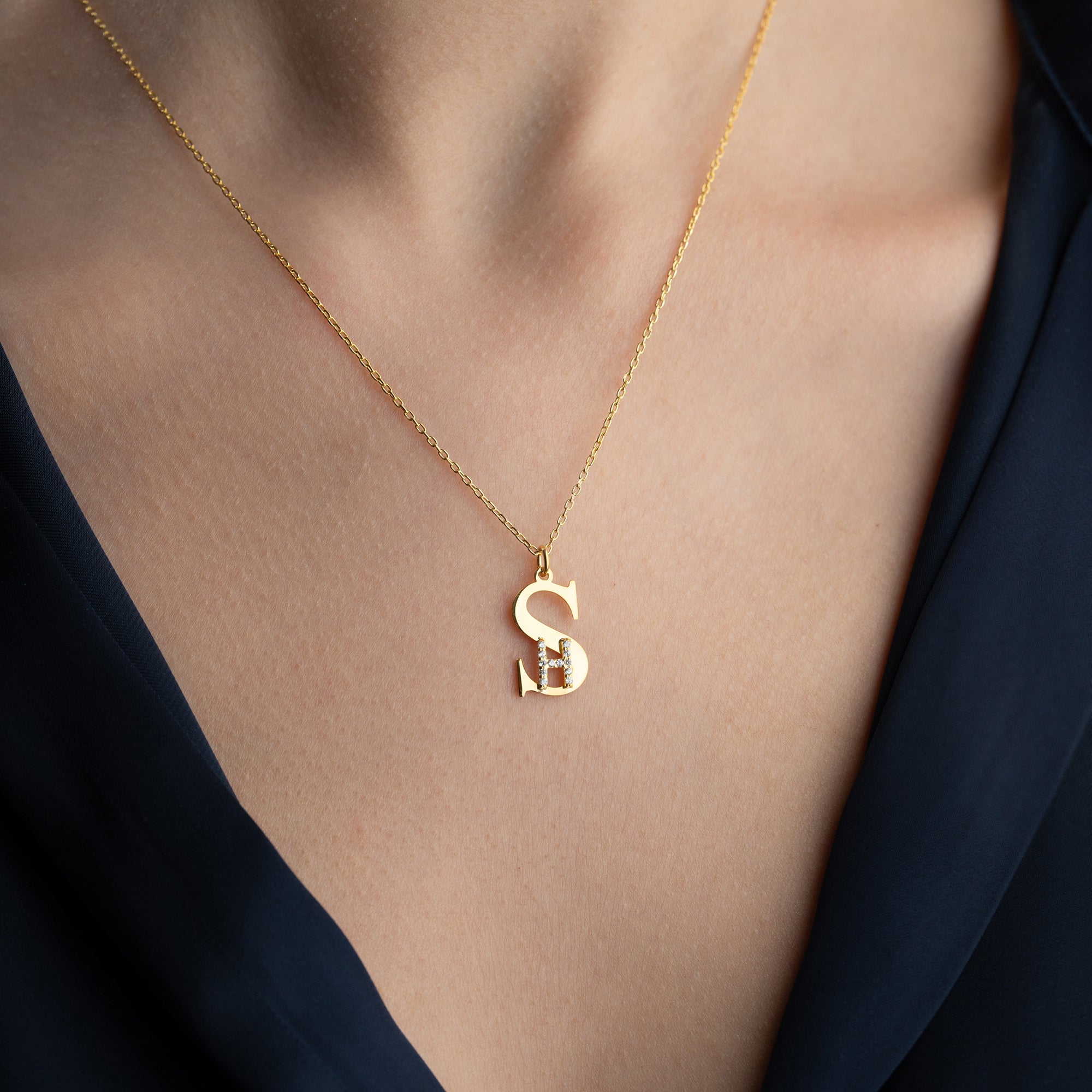 INITIALER KOMBO HALSBAND | 925 SILVER