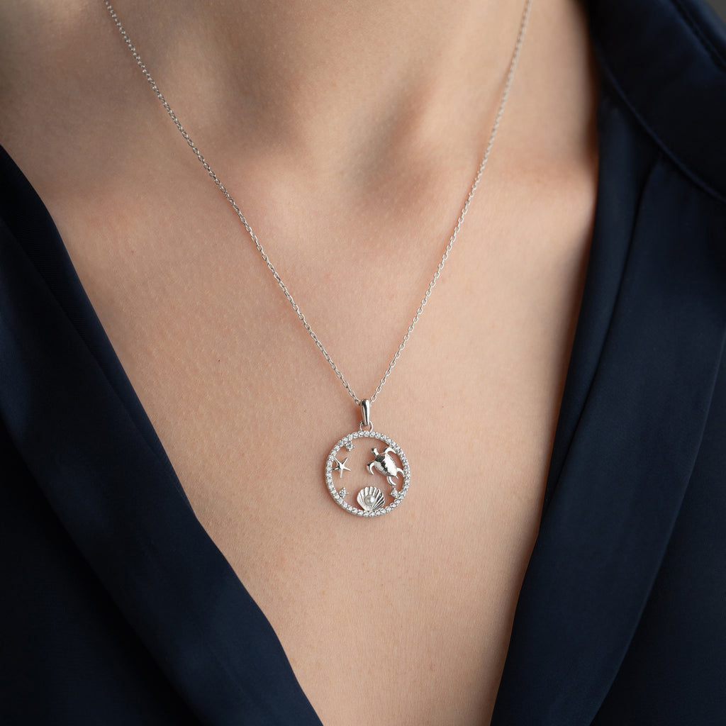 PÄRL RHINESTONE KRAGE | 925 SILVER