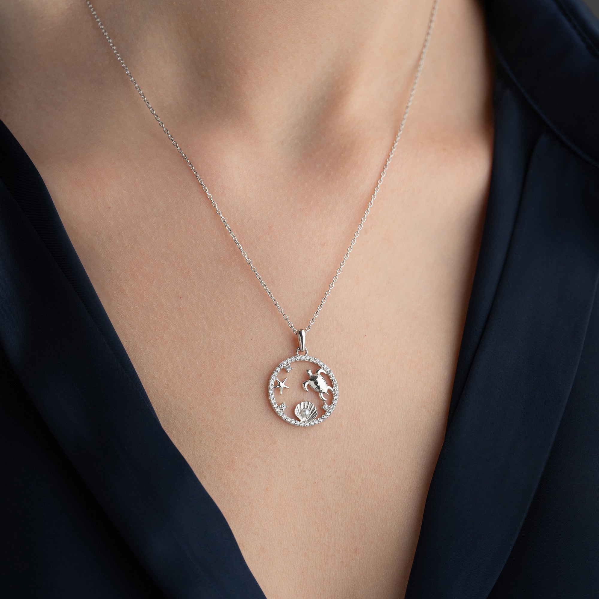 PÄRL RHINESTONE KRAGE | 925 SILVER