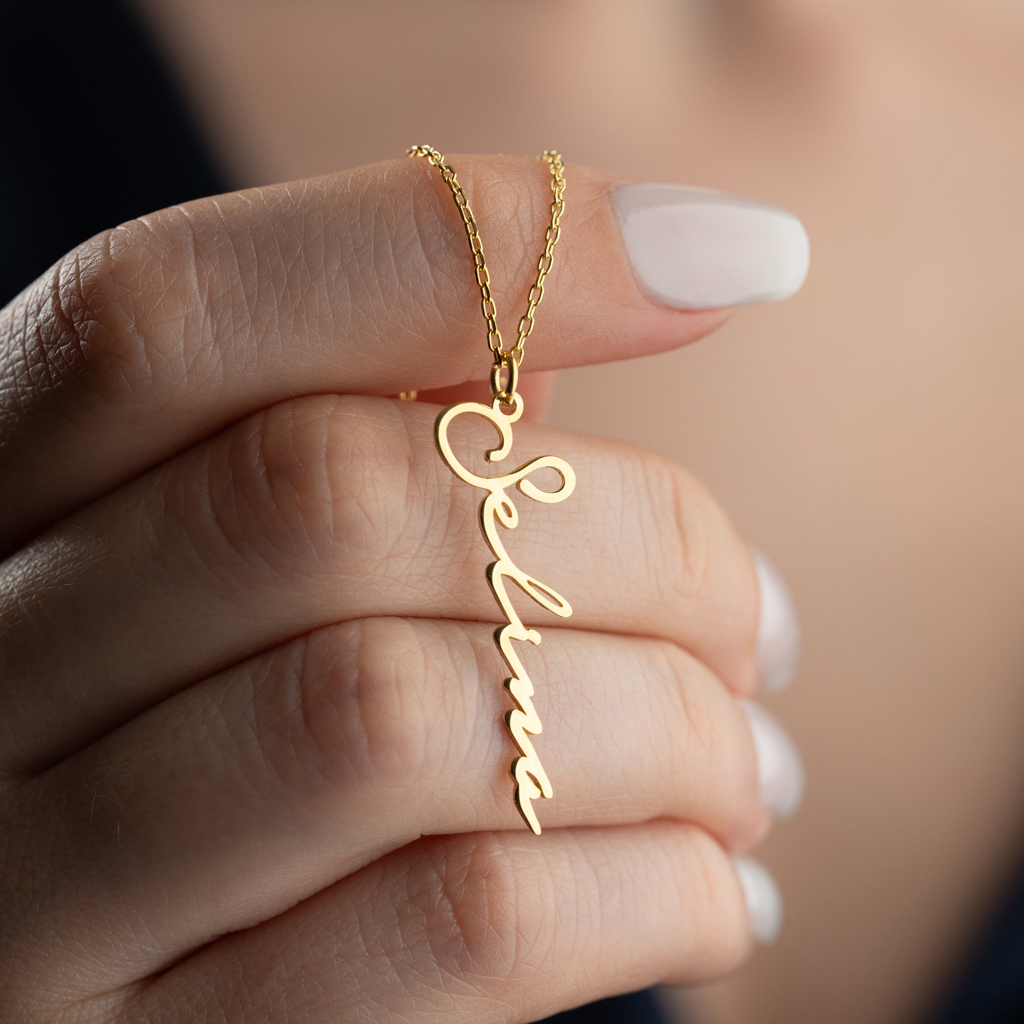 SIGNATURE VERTIKAL NAMNKEDJA | 925 SILVER