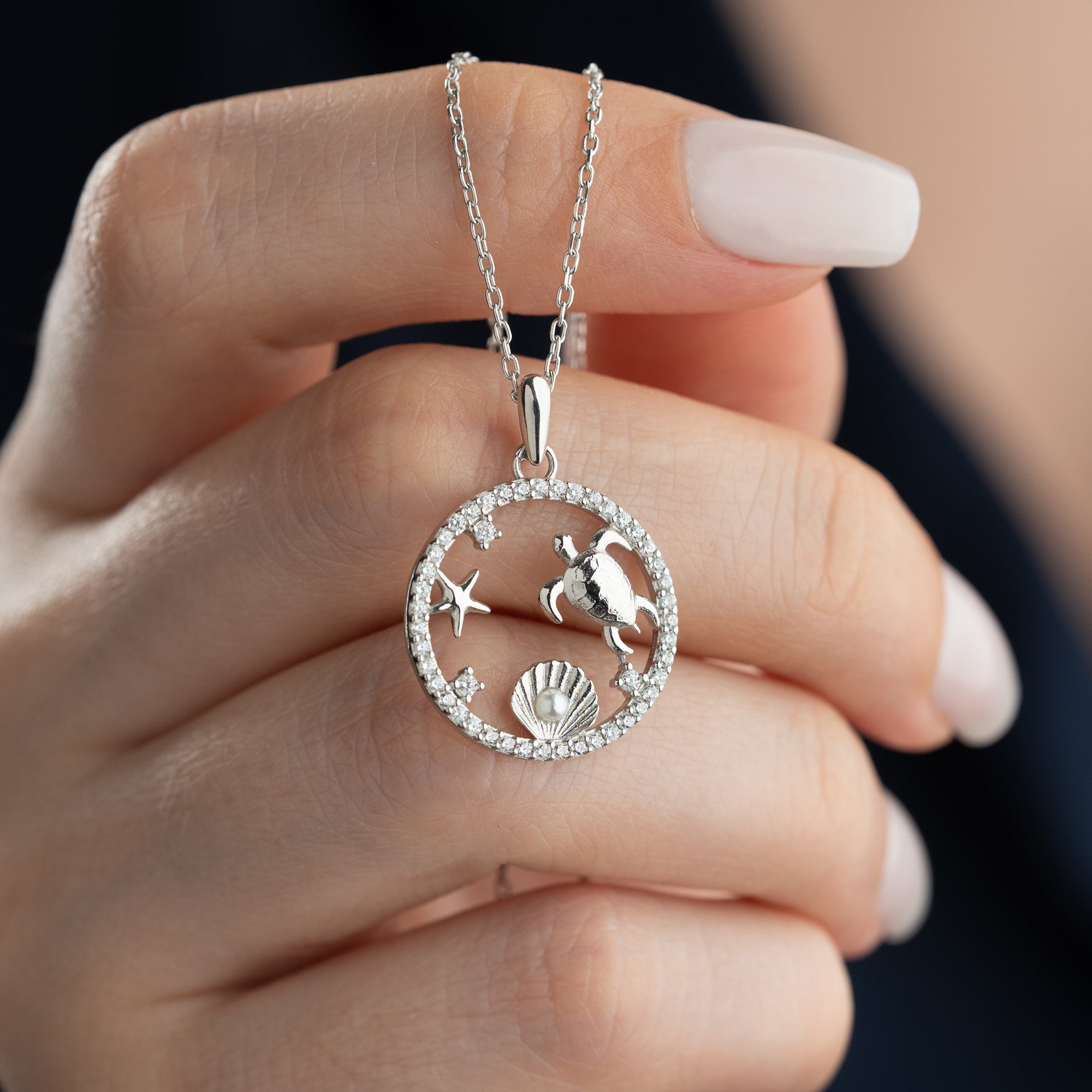 PÄRL RHINESTONE KRAGE | 925 SILVER