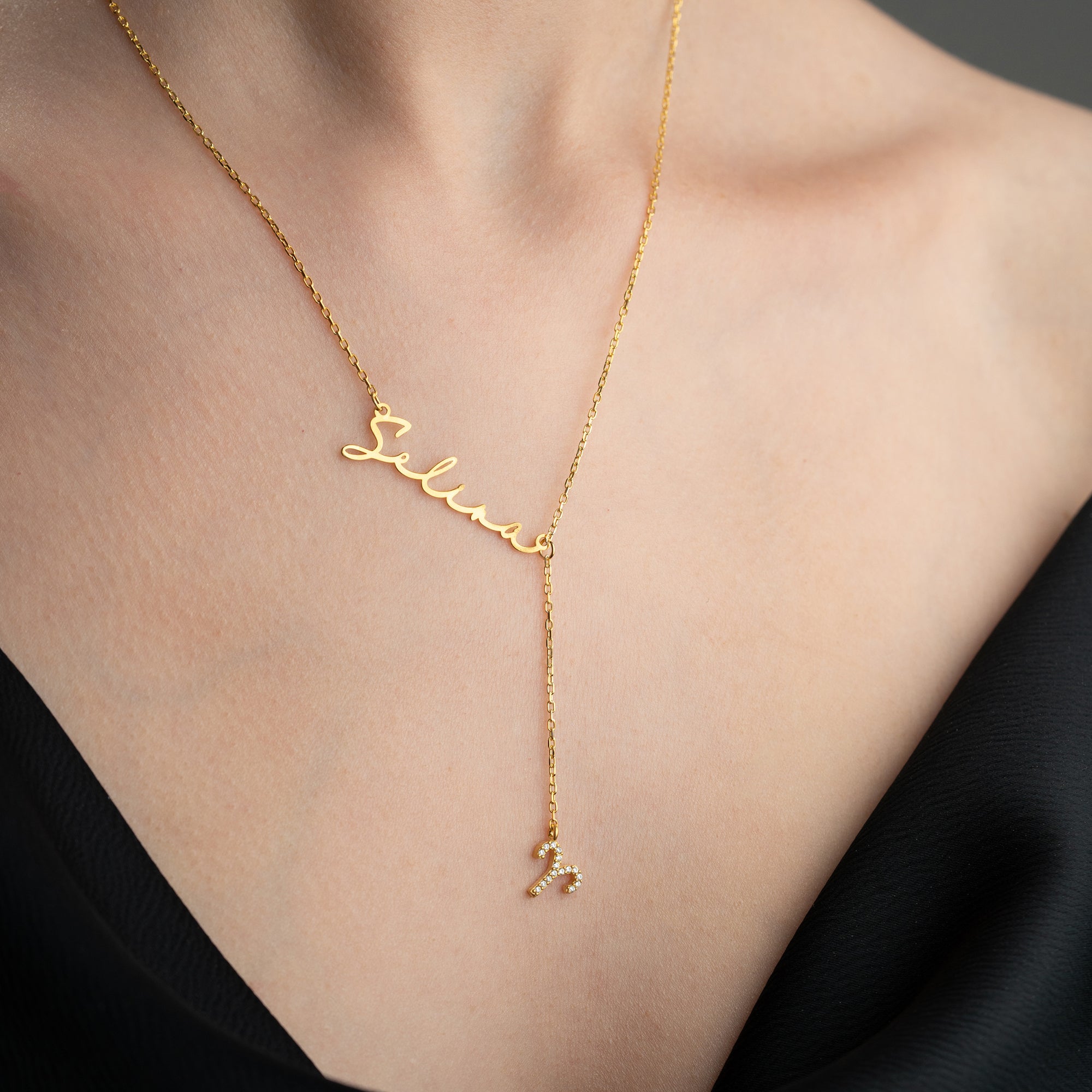 NAMN KRAGE MED HÄNGA STJÄRNHÖRN | 925 SILVER