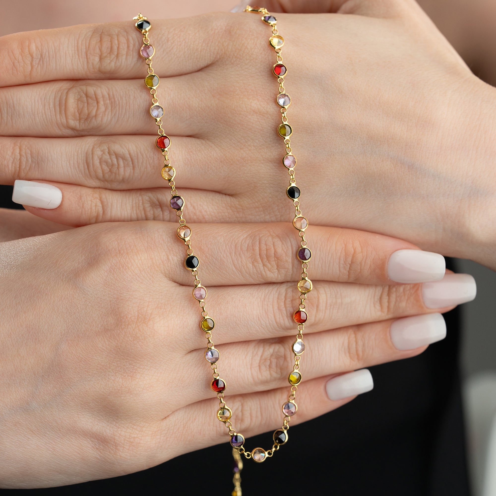 KRAGE i FÄRGERFÄRG ZIRCONIA STEN | 925 SILVER