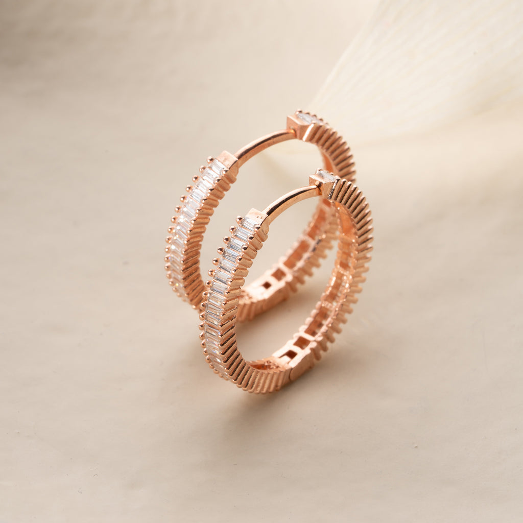 STORA MINI BAGUETTE ÖRONHÄNGAR | 925 SILVER