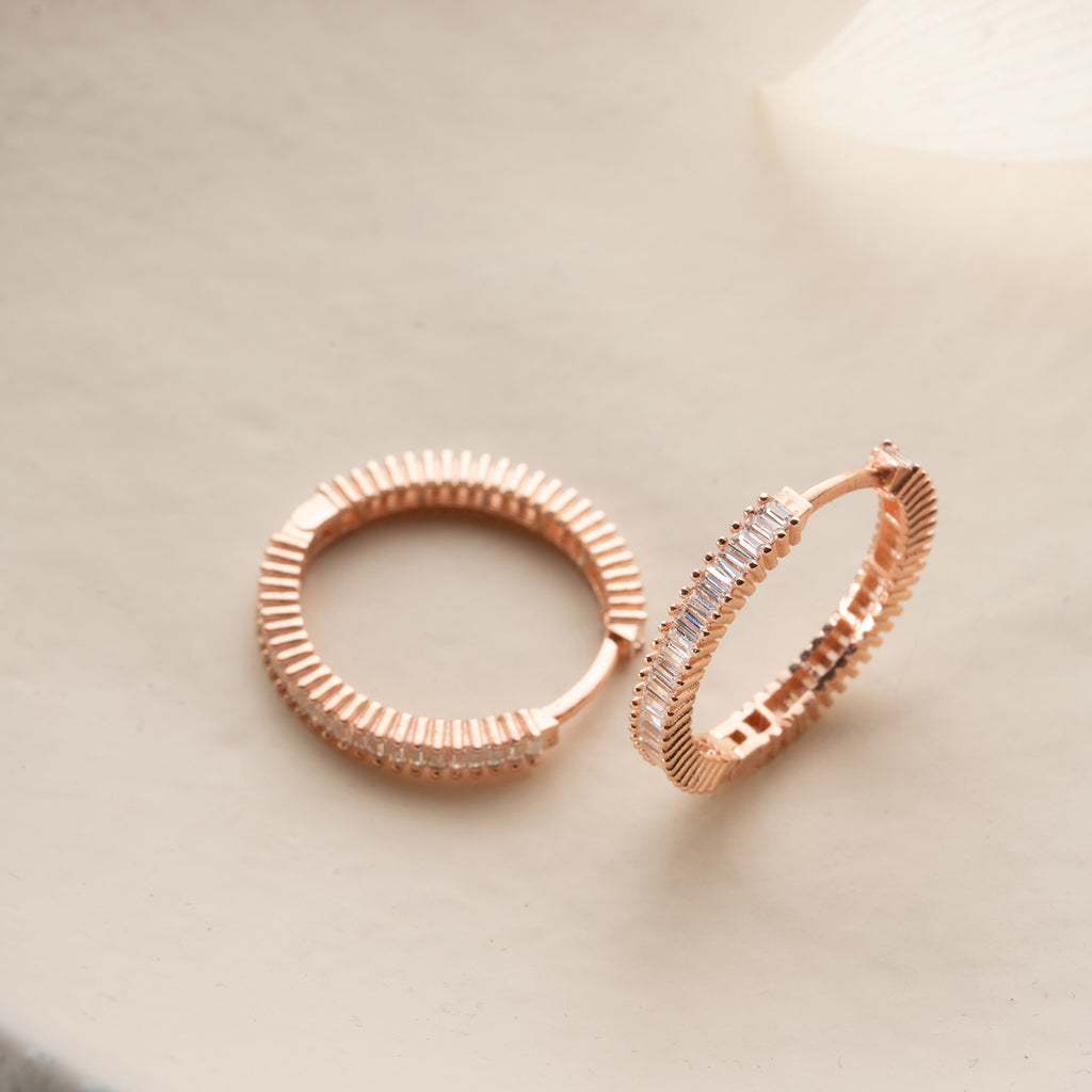 STORA MINI BAGUETTE ÖRONHÄNGAR | 925 SILVER