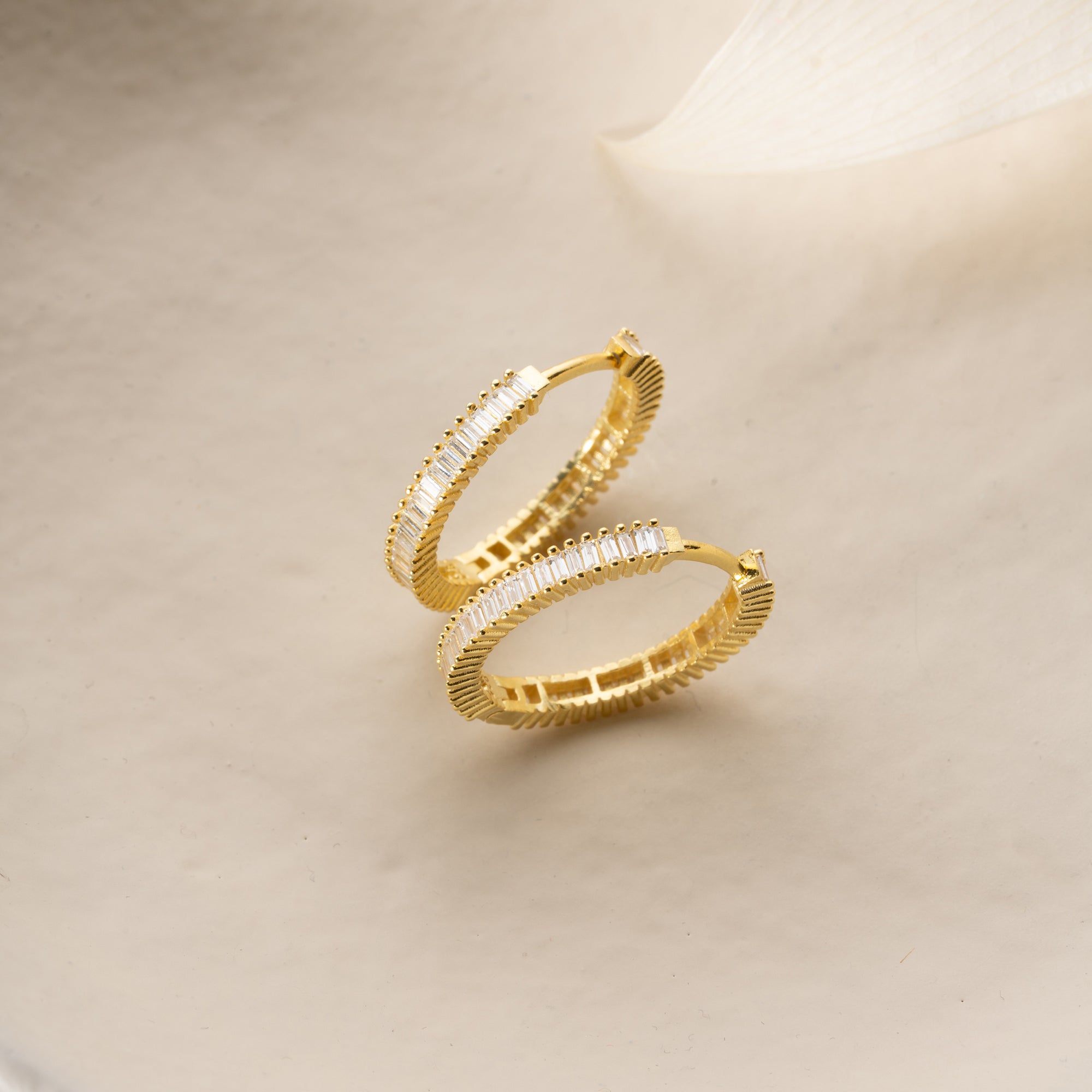 STORA MINI BAGUETTE ÖRONHÄNGAR | 925 SILVER