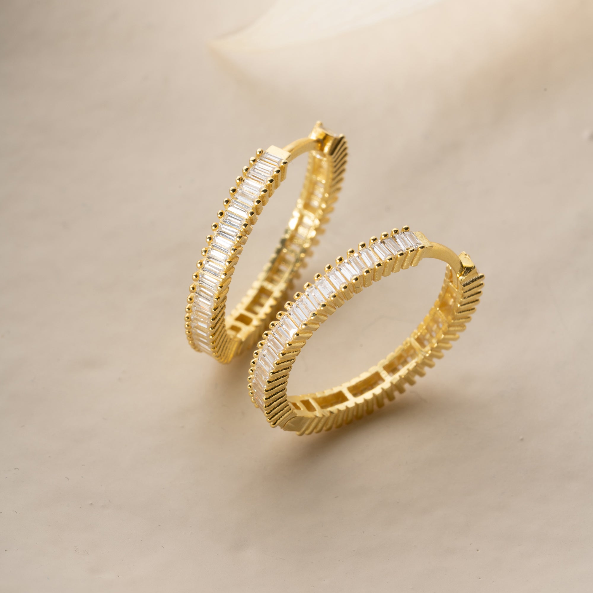 STORA MINI BAGUETTE ÖRONHÄNGAR | 925 SILVER