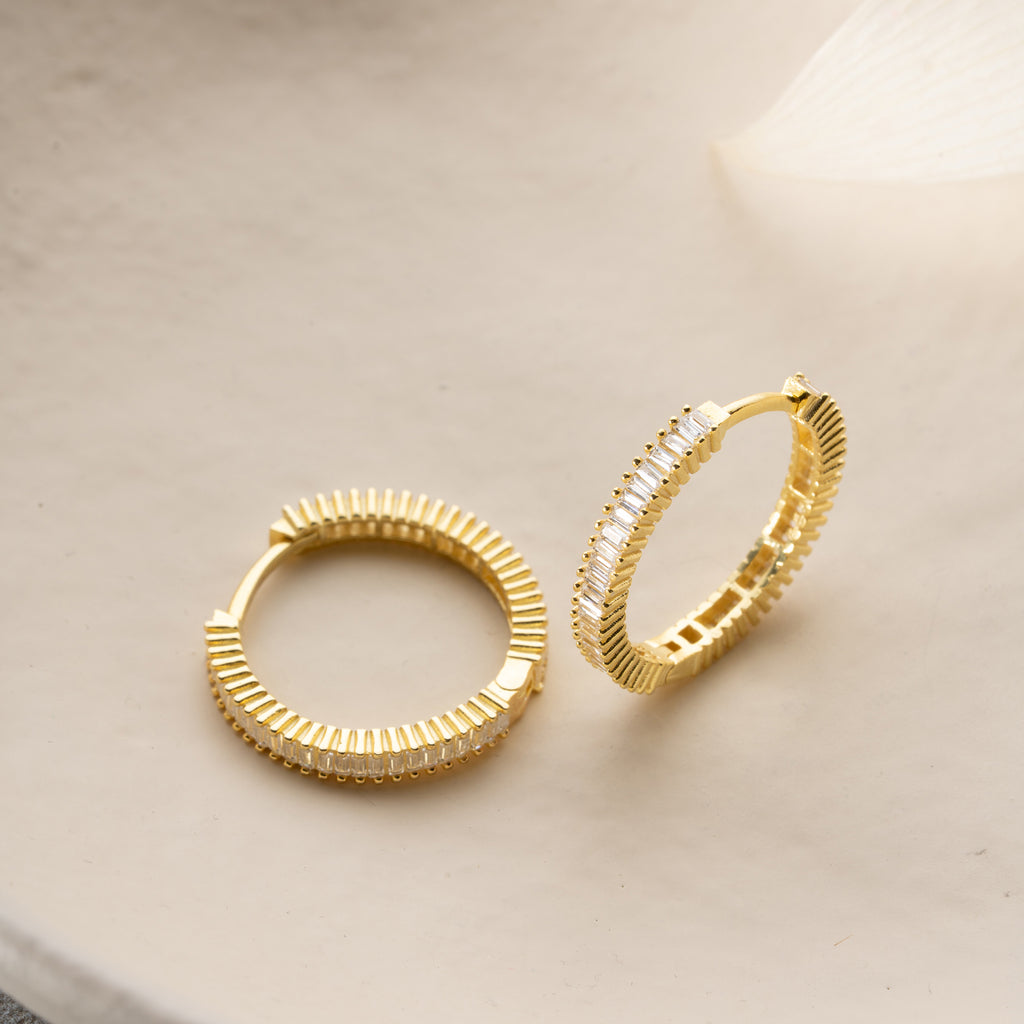 STORA MINI BAGUETTE ÖRONHÄNGAR | 925 SILVER