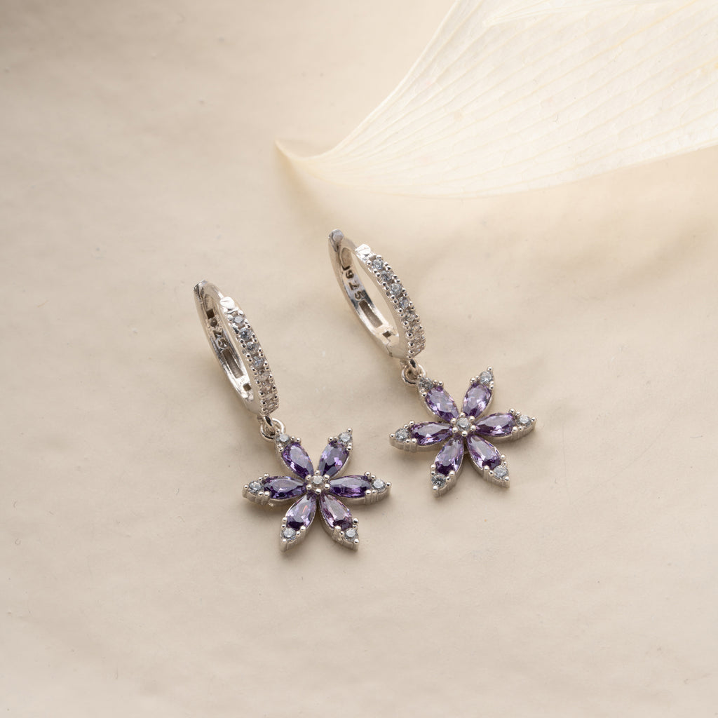 AMETYST POLARIS ÖRONHÄNGE | 925 SILVER