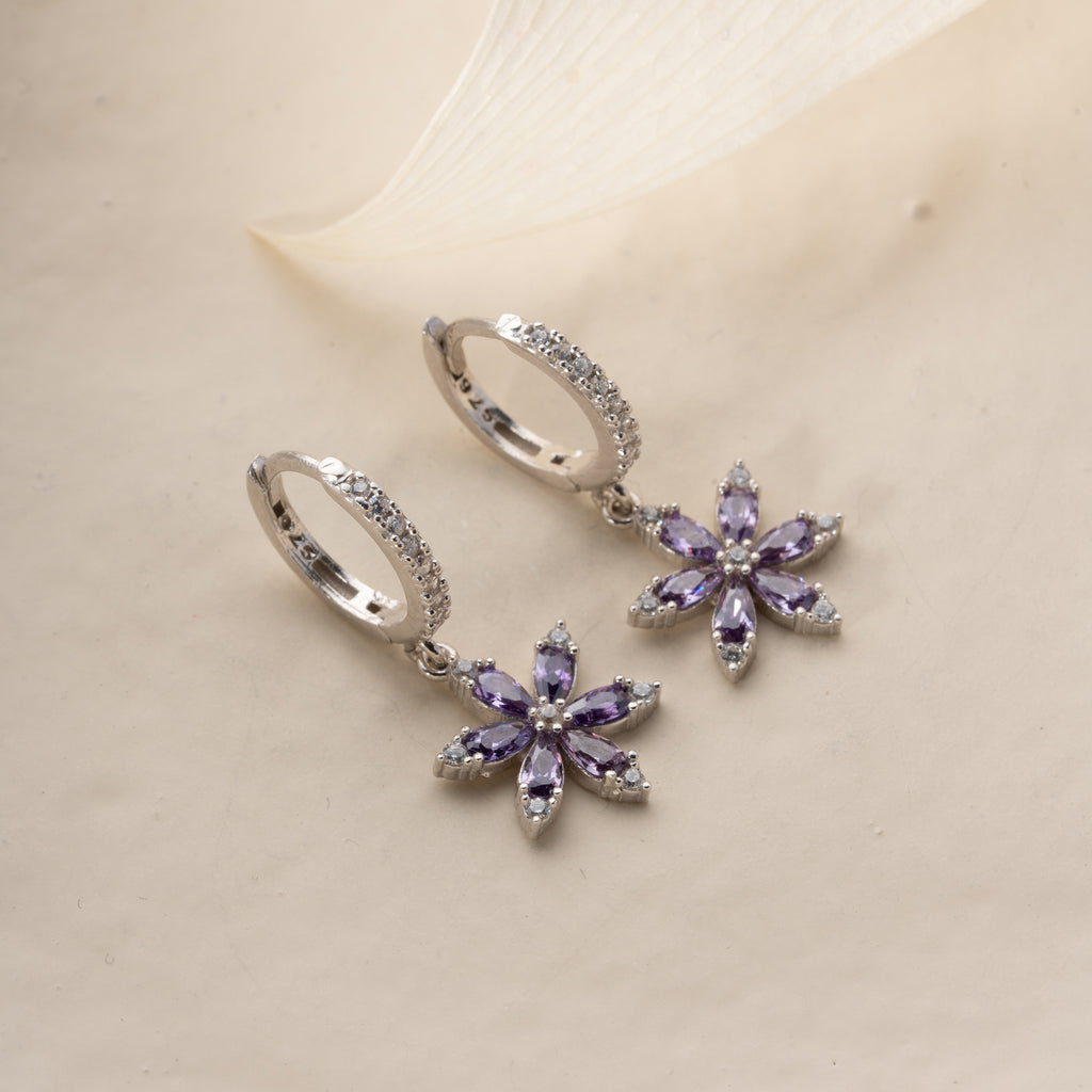 AMETYST POLARIS ÖRONHÄNGE | 925 SILVER
