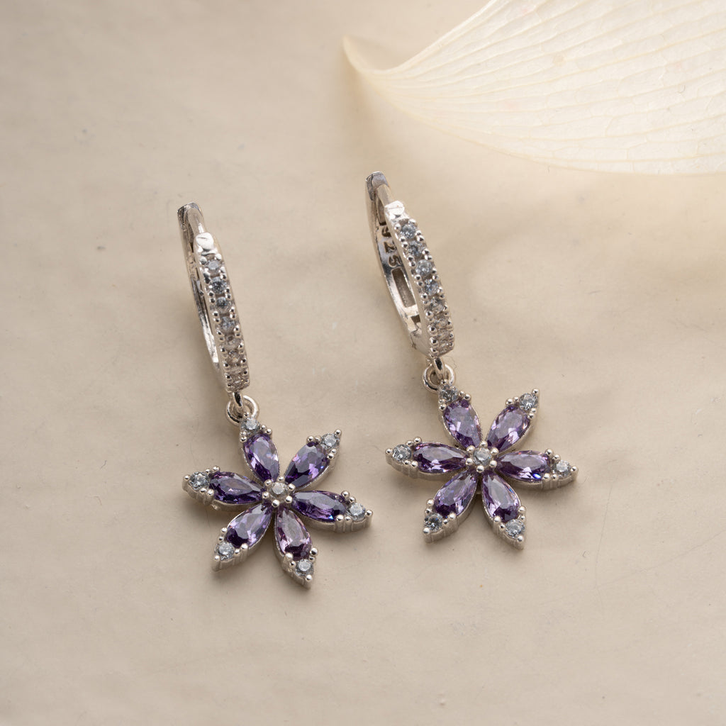 AMETYST POLARIS ÖRONHÄNGE | 925 SILVER
