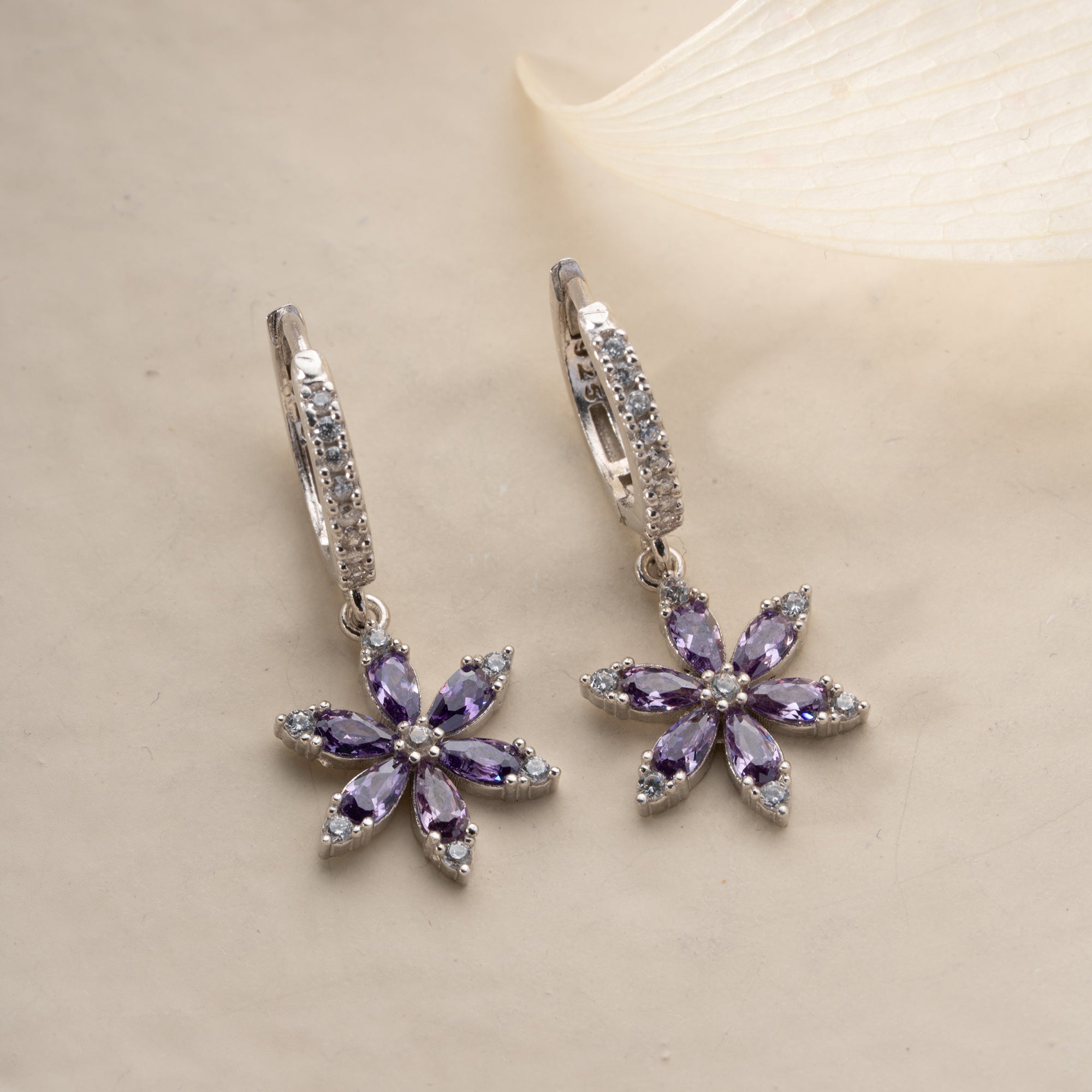 AMETYST POLARIS ÖRONHÄNGE | 925 SILVER