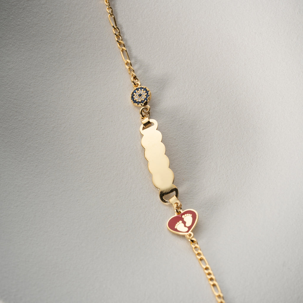 HJÄRTA BABY FOT BARN ARMBAND | 925 SILVER