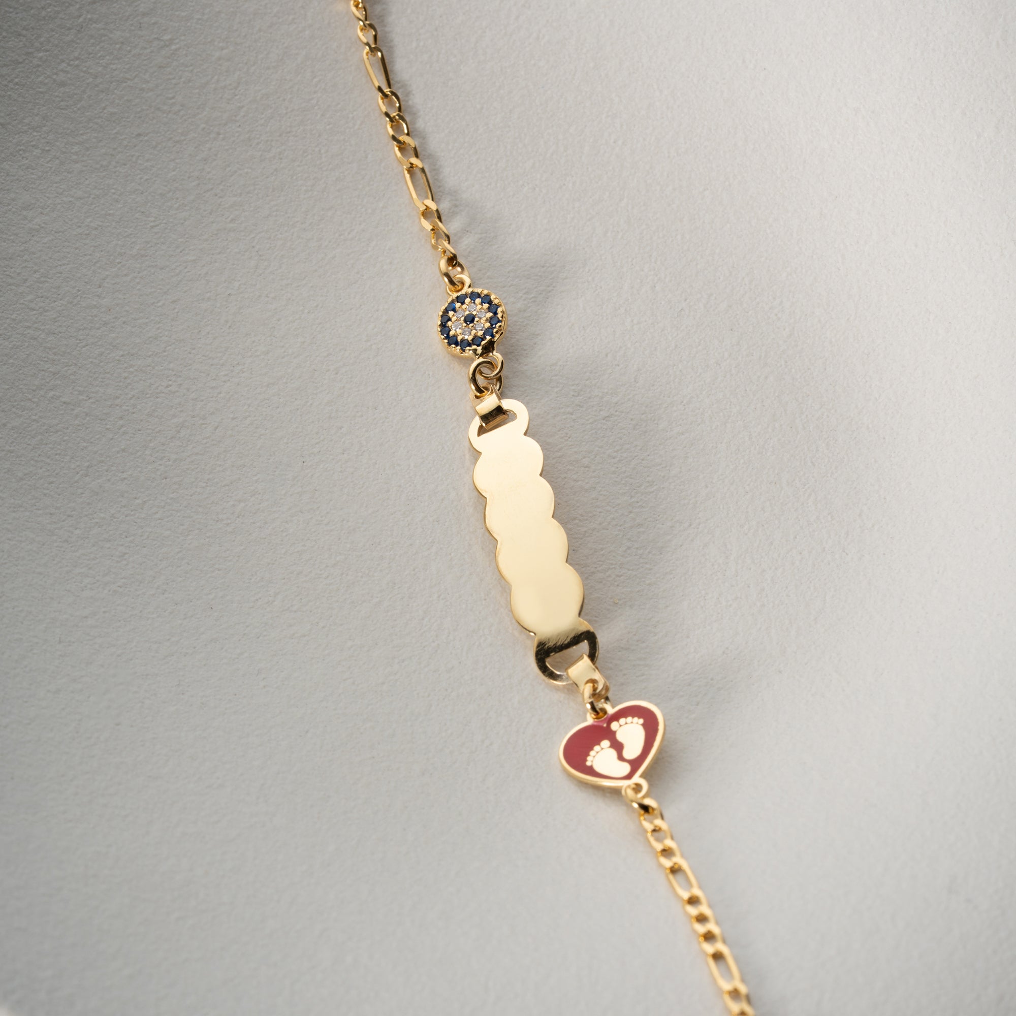 HJÄRTA BABY FOT BARN ARMBAND | 925 SILVER