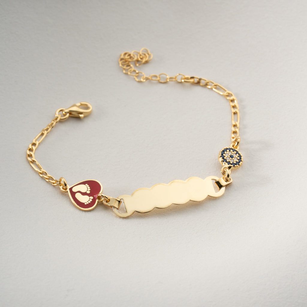 HJÄRTA BABY FOT BARN ARMBAND | 925 SILVER