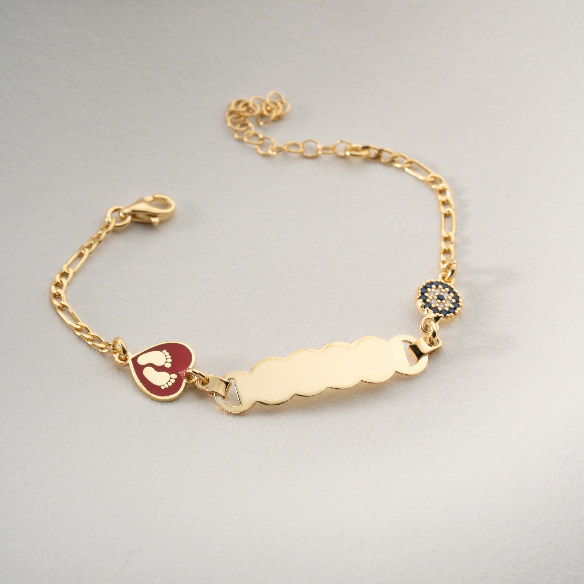 HJÄRTA BABY FOT BARN ARMBAND | 925 SILVER