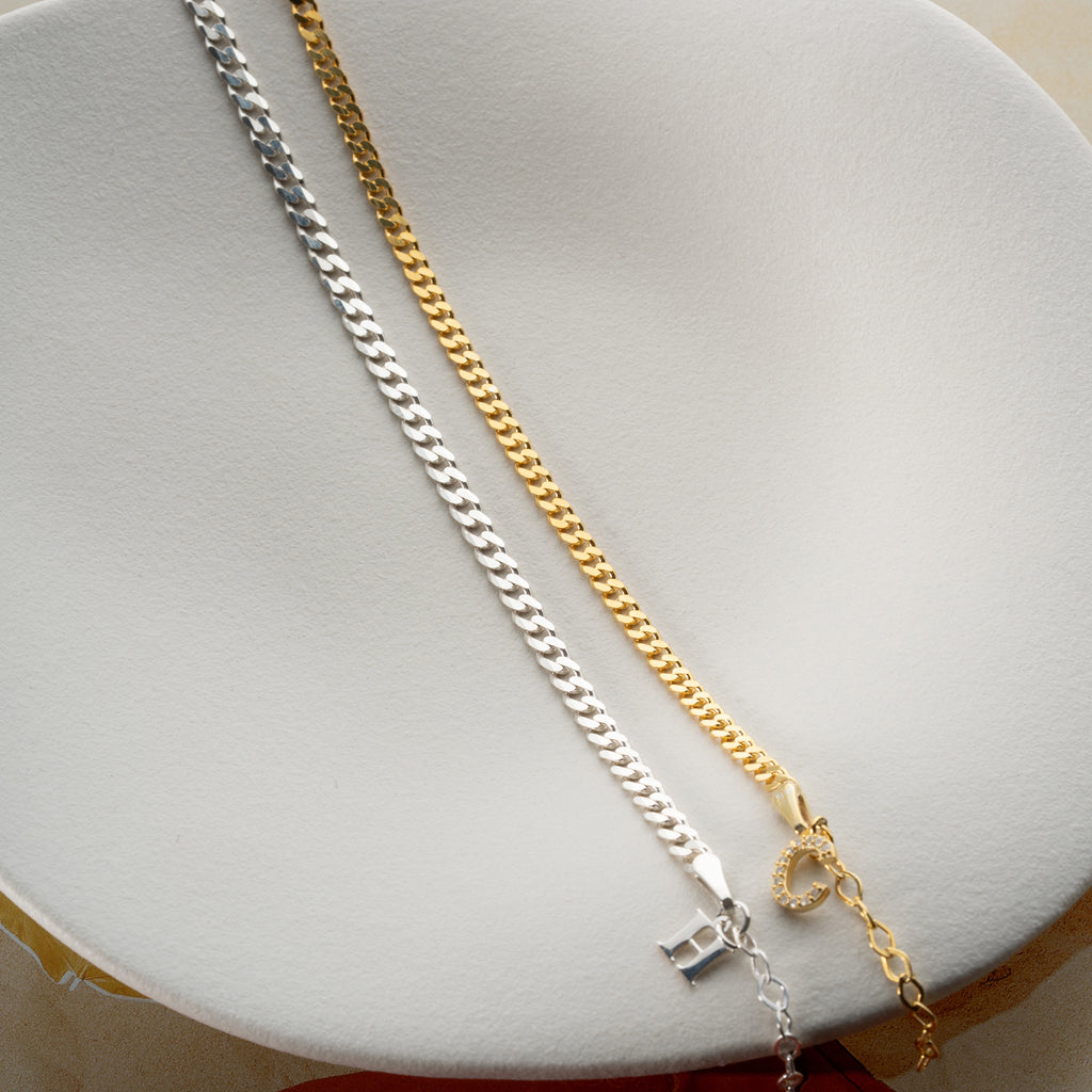 GOURMET PARTNERARMBAND MED BOKSTÄVER | 925 SILVER