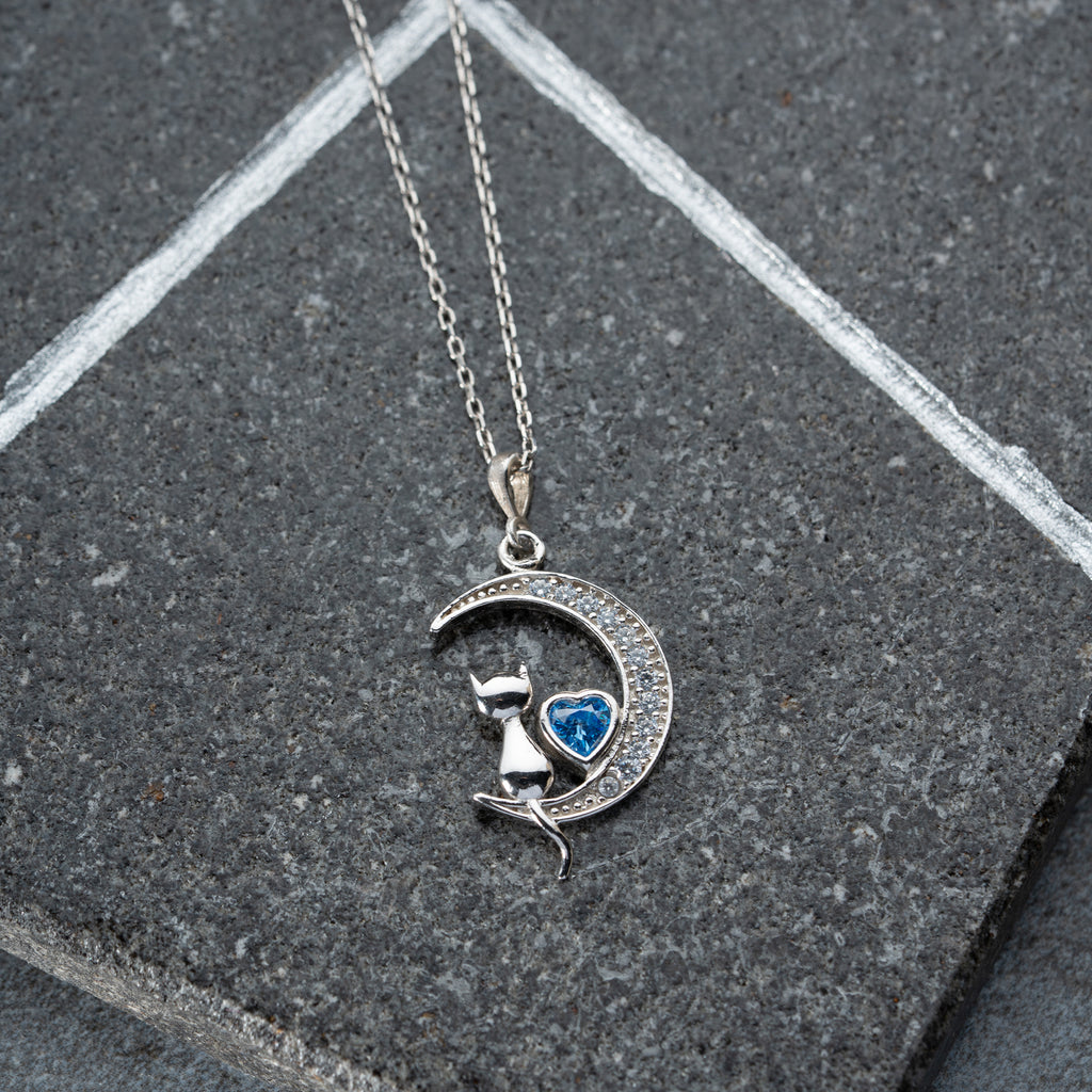 KATT MÅN HALSBAND | 925 SILVER