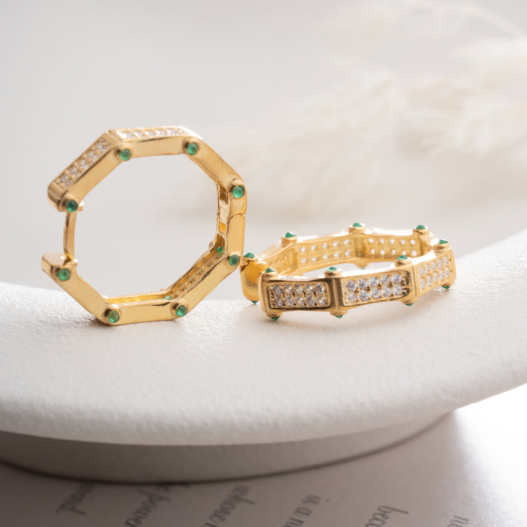 JUNA GRÖNA ÖRHÄNGEN | 925 SILVER