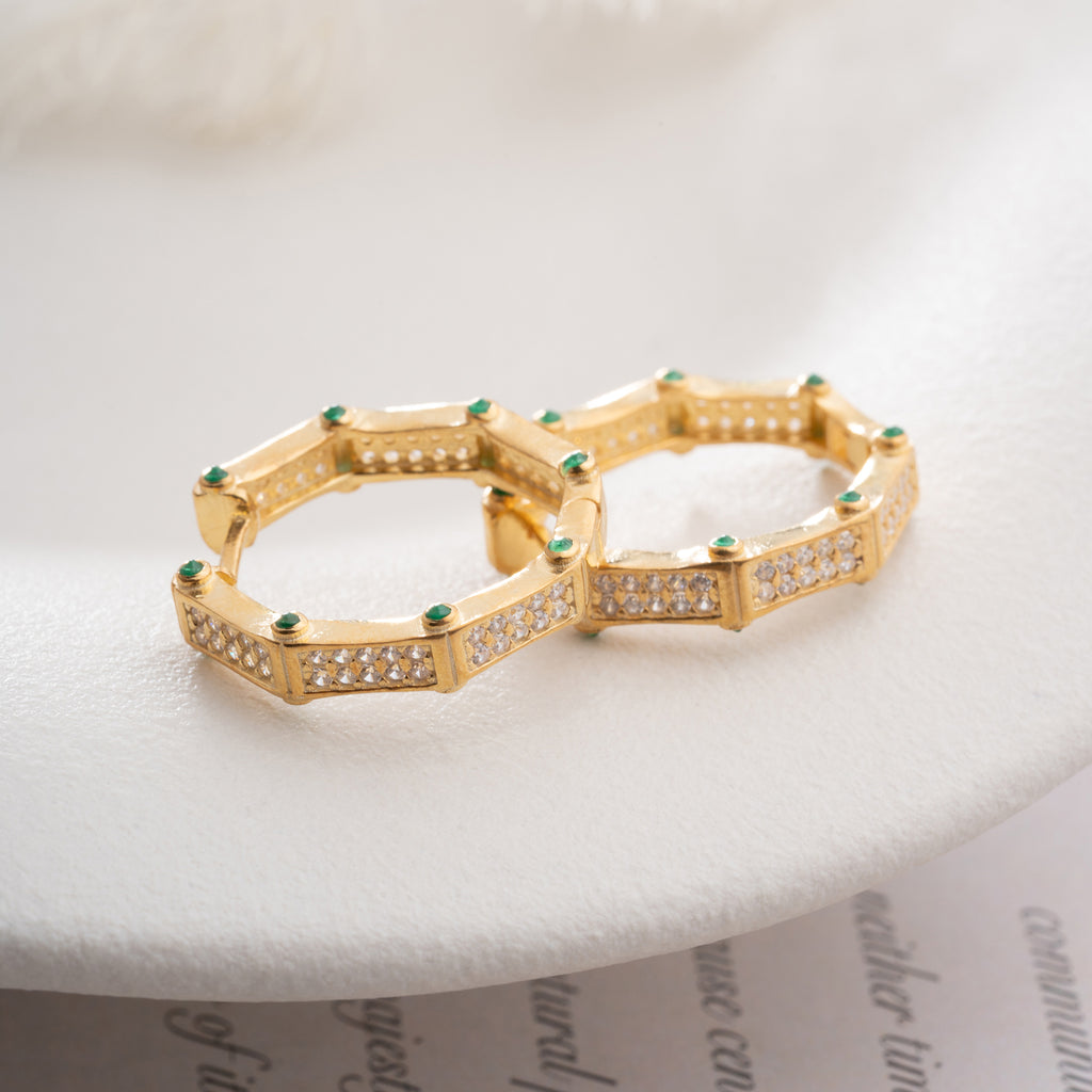 JUNA GRÖNA ÖRHÄNGEN | 925 SILVER