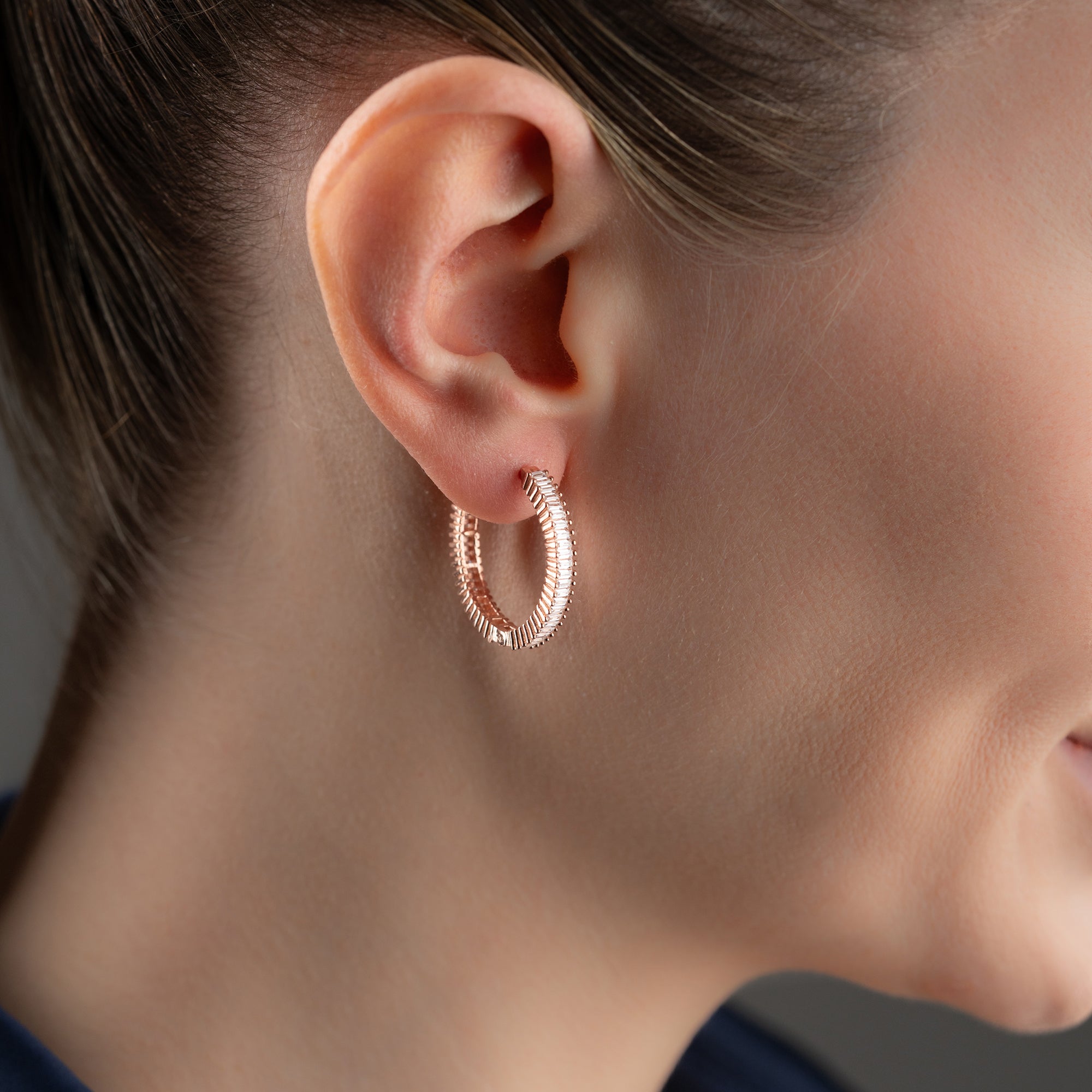 STORA MINI BAGUETTE ÖRONHÄNGAR | 925 SILVER