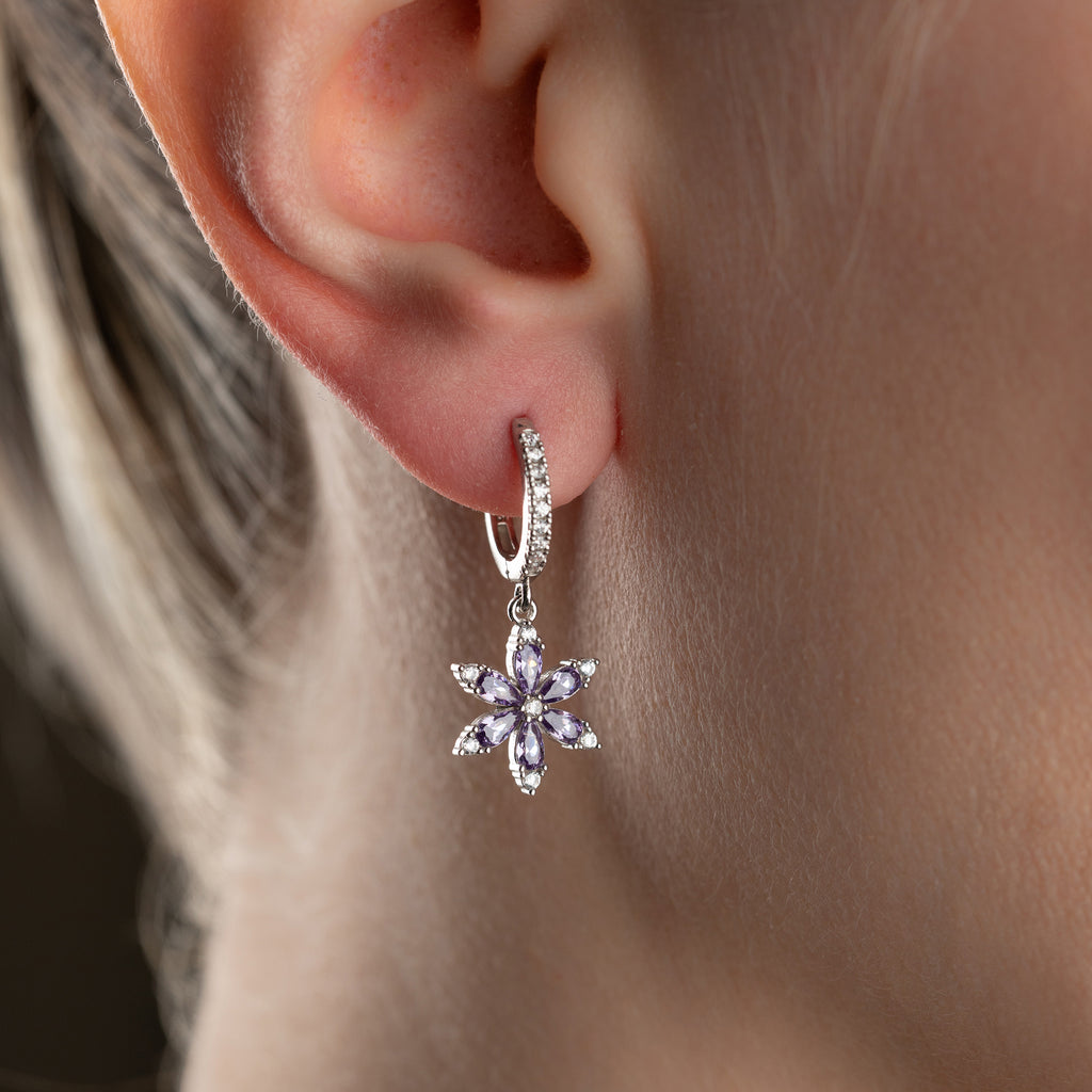 AMETYST POLARIS ÖRONHÄNGE | 925 SILVER
