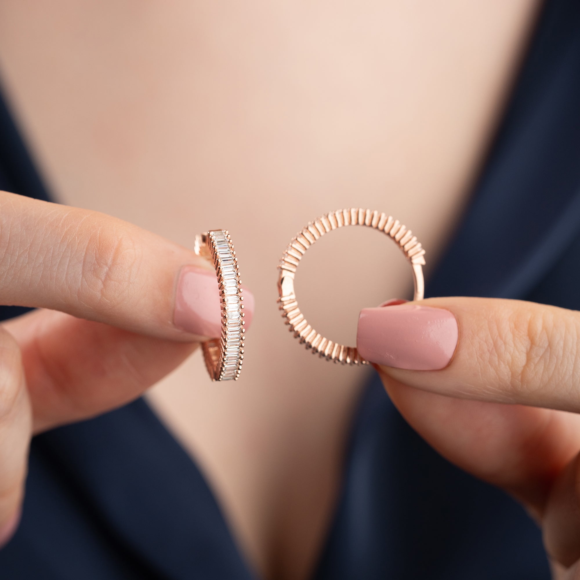 STORA MINI BAGUETTE ÖRONHÄNGAR | 925 SILVER