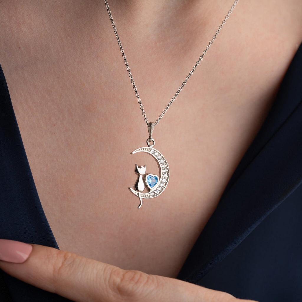 KATT MÅN HALSBAND | 925 SILVER