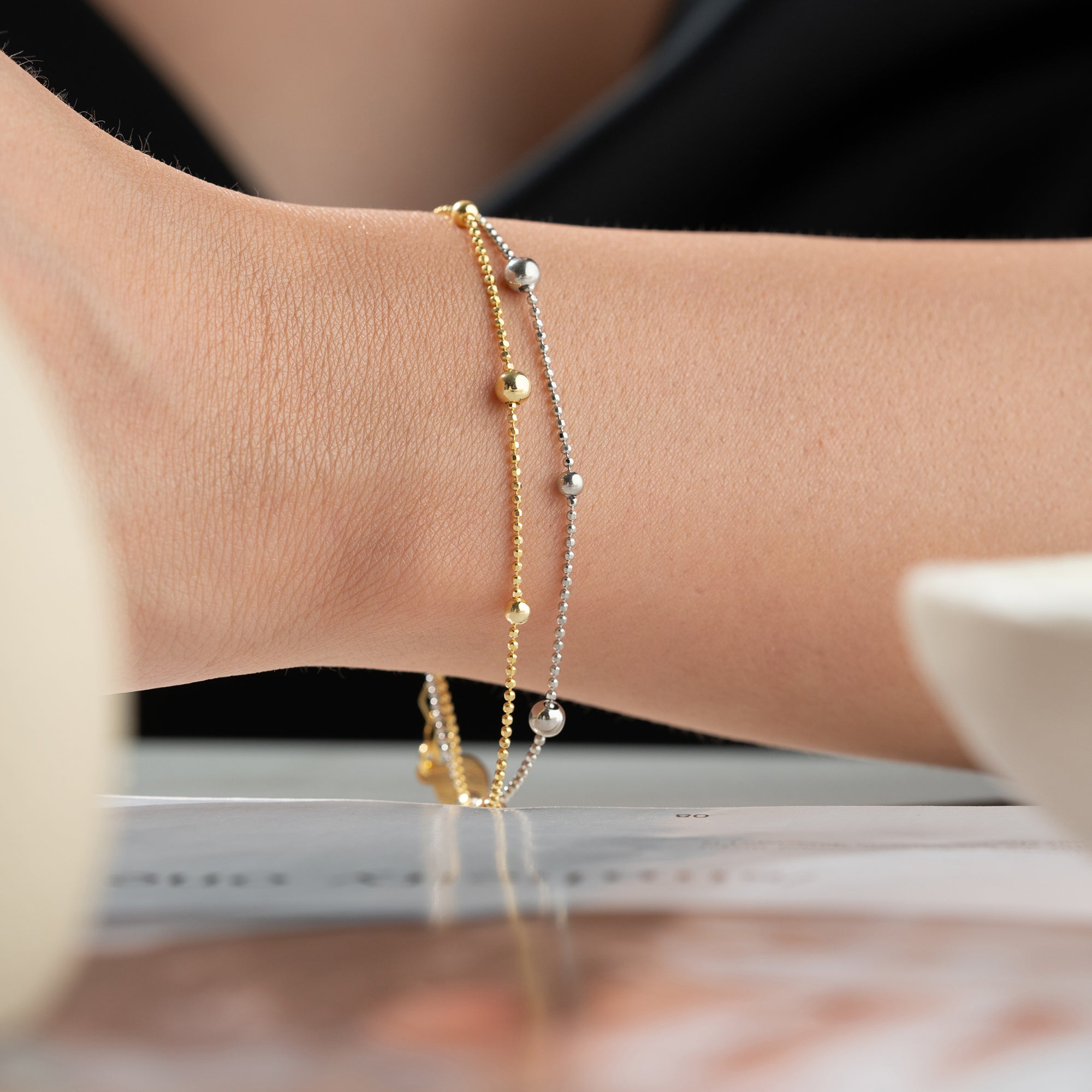 TVÅFÄRGAT ARMBAND | 925 SILVER