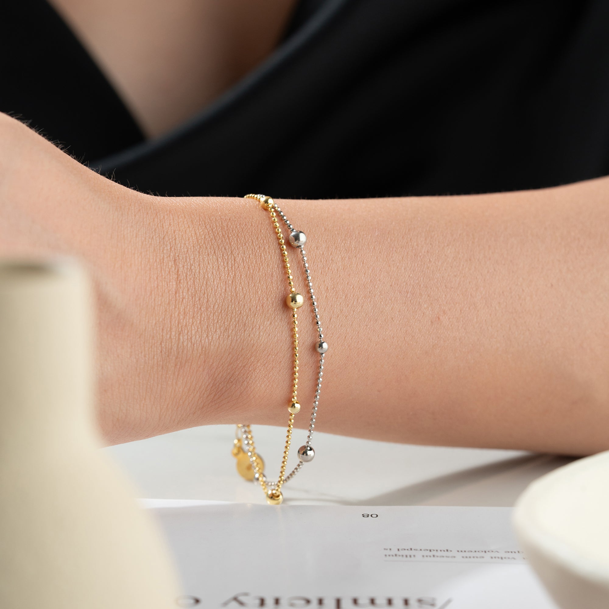 TVÅFÄRGAT ARMBAND | 925 SILVER