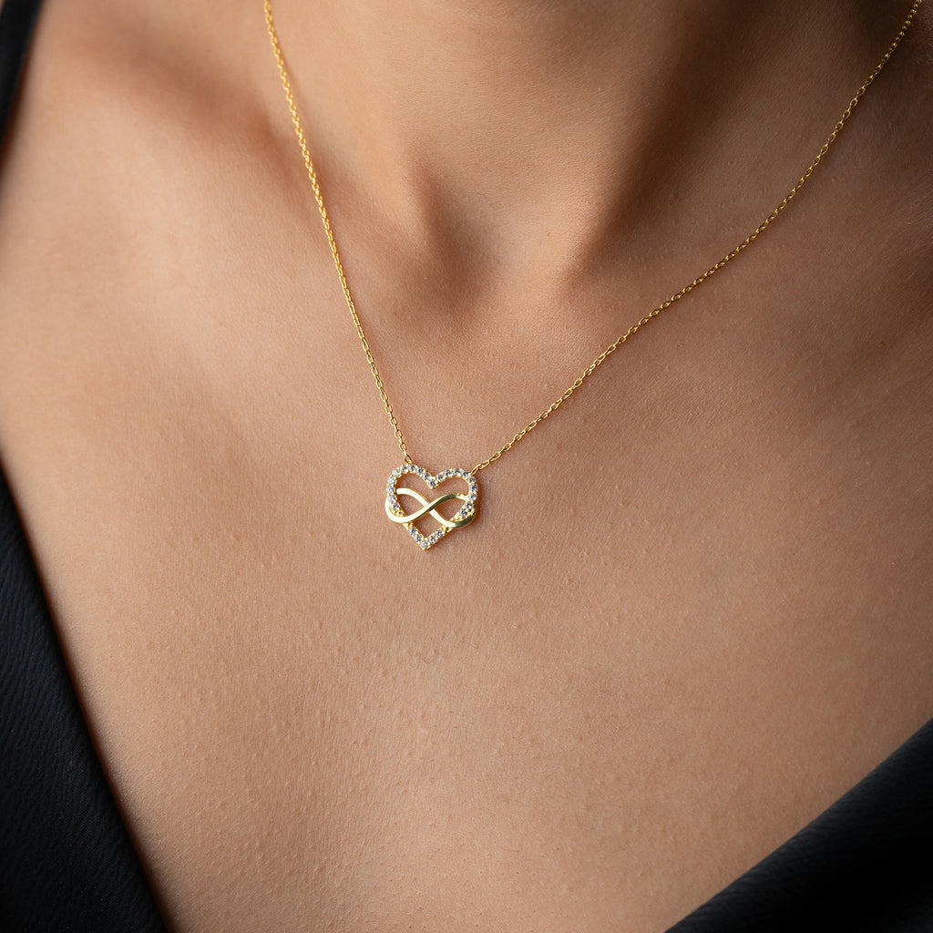 HJÄRTA INFINITY KRAGE | 925 SILVER 