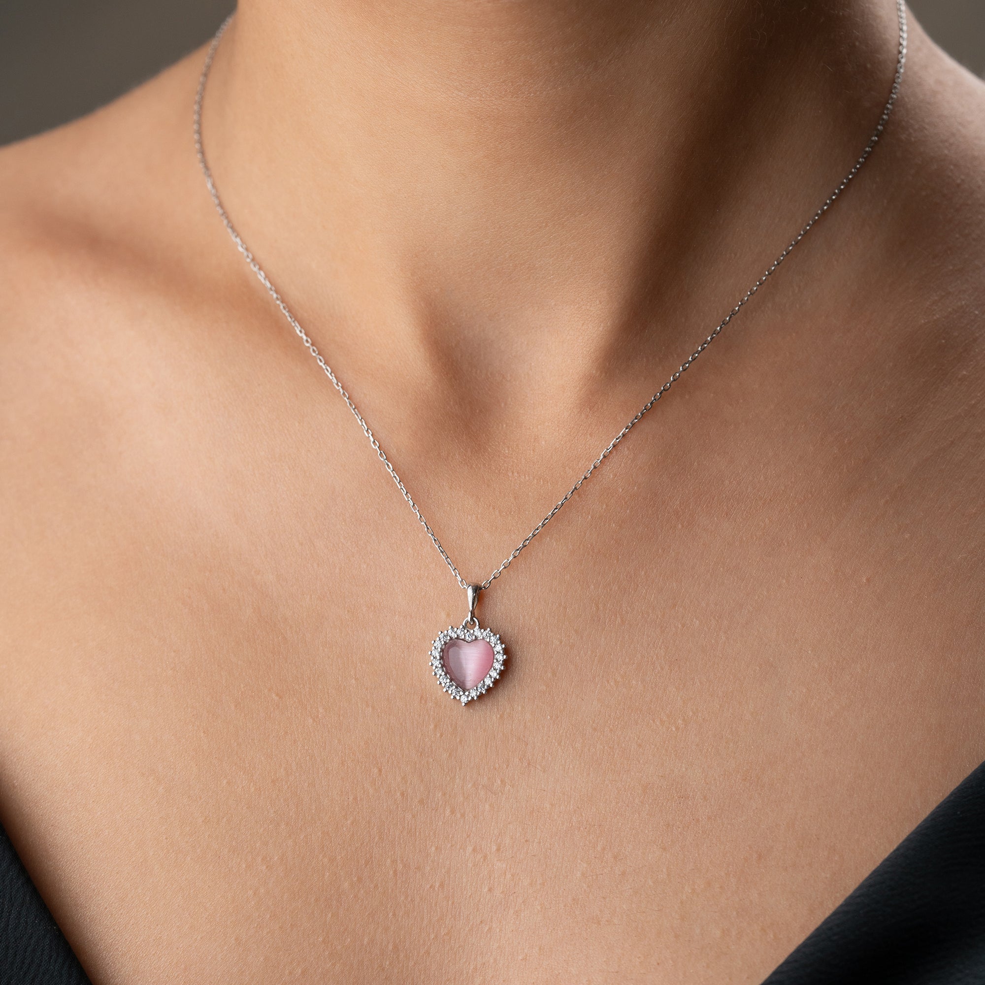 ROSA HJÄRTA KRAGE II | 925 SILVER 