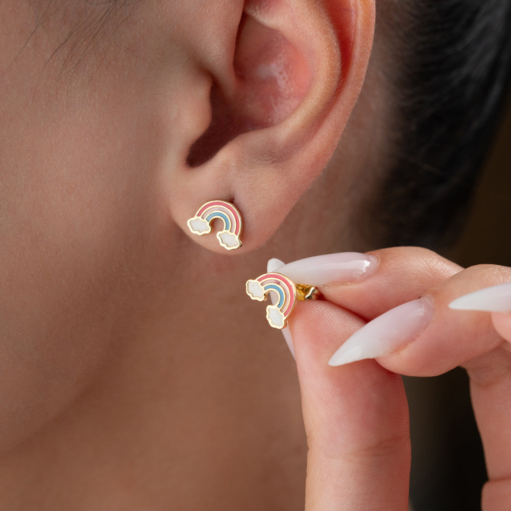 MINI REGNBÅGSÖGONHÄNGNING | 925 SILVER