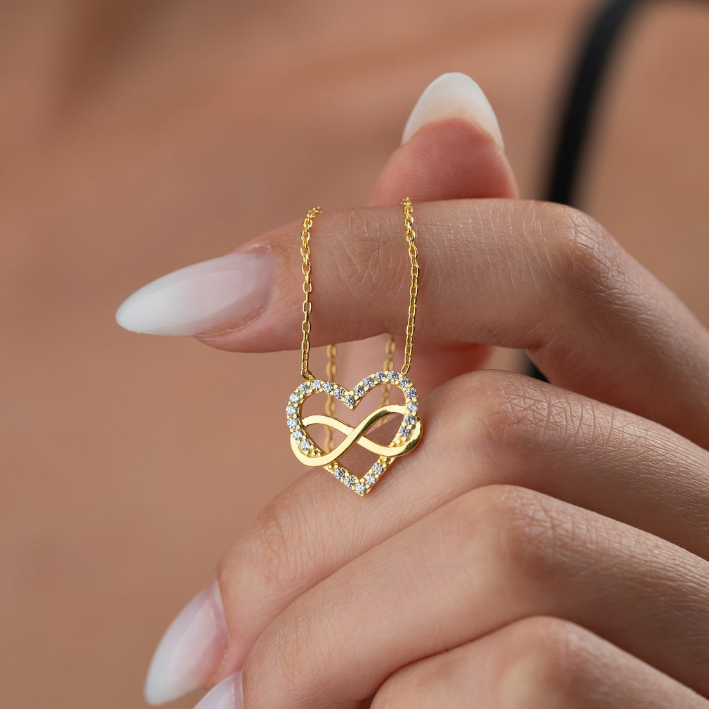 HJÄRTA INFINITY KRAGE | 925 SILVER 