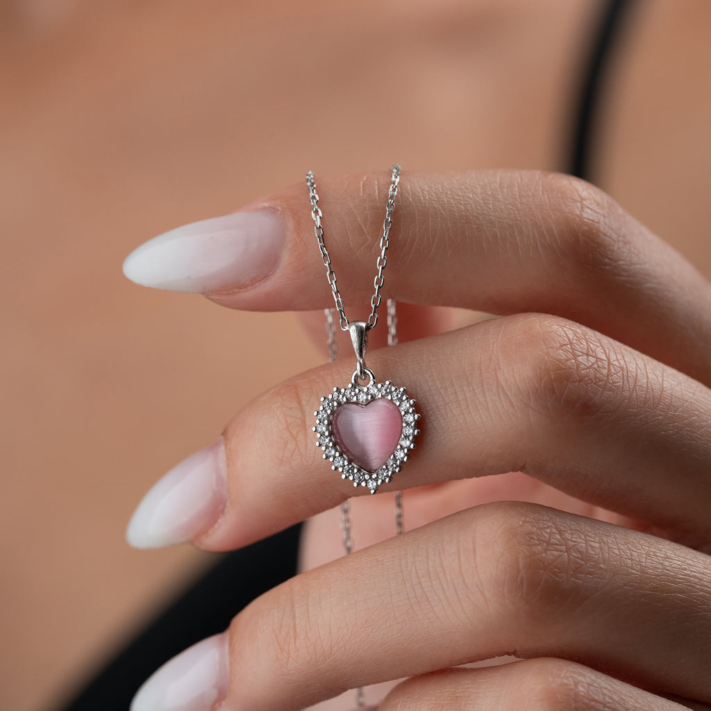 ROSA HJÄRTA KRAGE II | 925 SILVER 