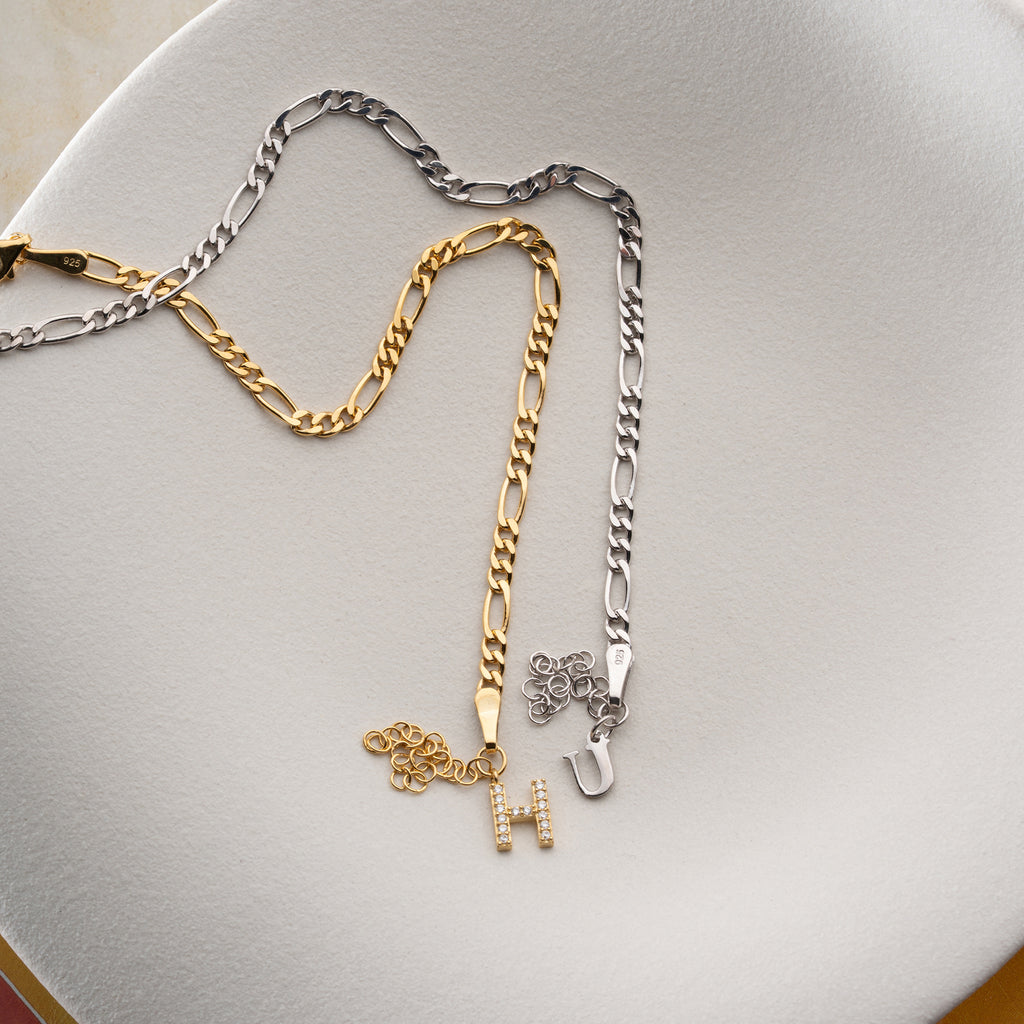 FIGARO BOKSTÄVER PARTNERARMBAND | 925 SILVER