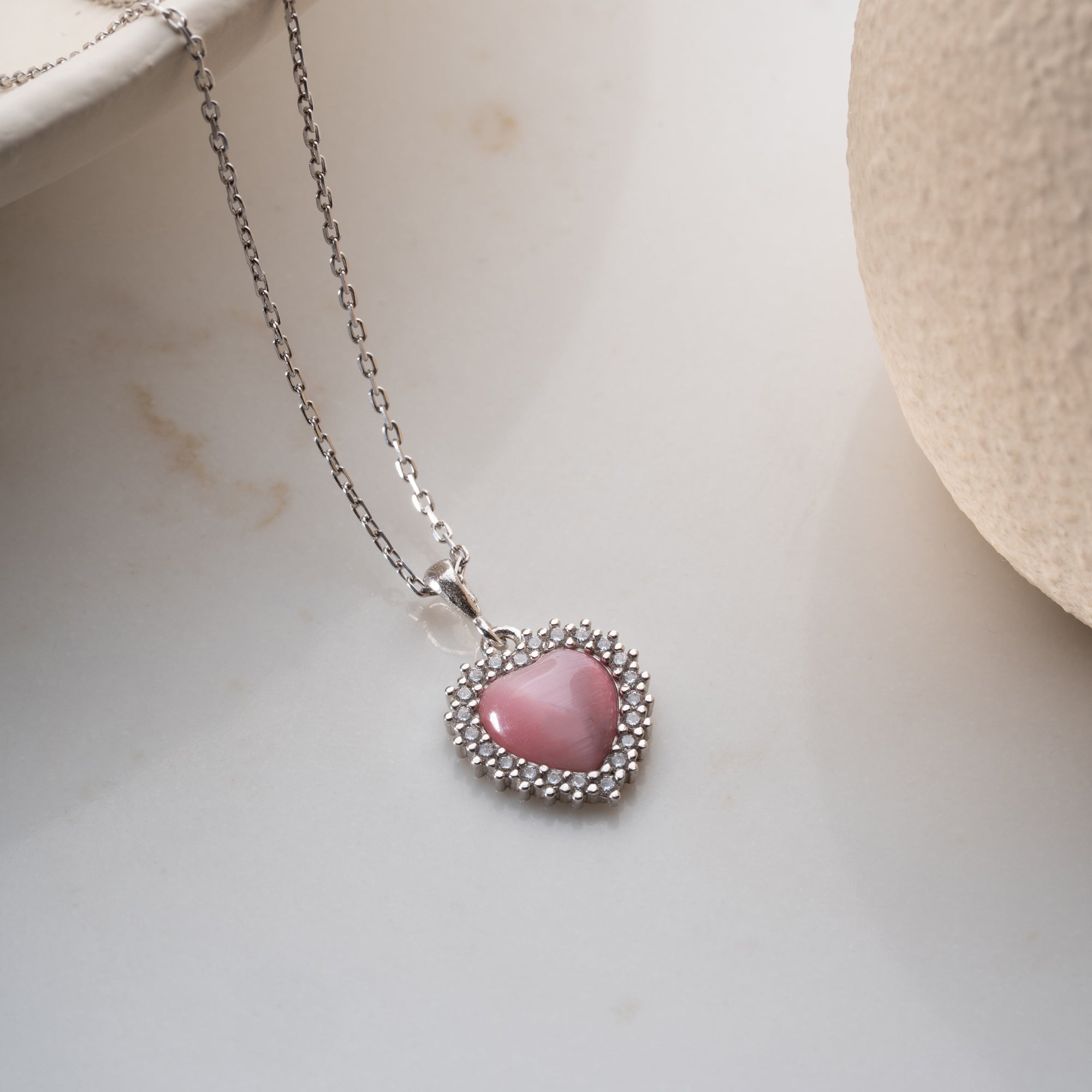 ROSA HJÄRTA KRAGE II | 925 SILVER 