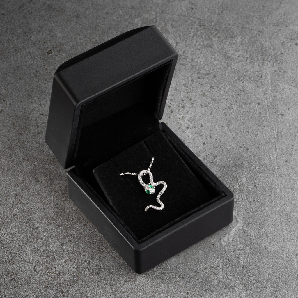 GRÖNT ORMHALSHALSBRÅD | 925 SILVER