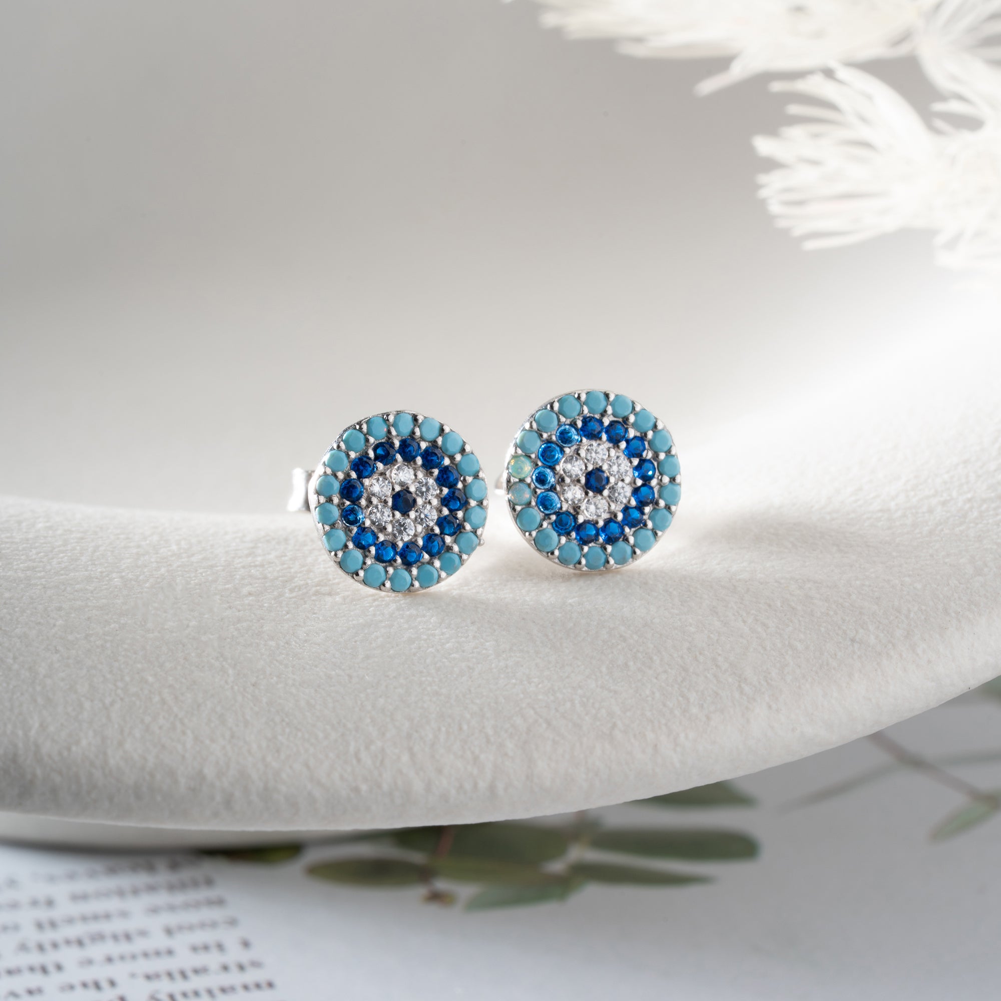 BLÅ NAZAR ÖRHÄNGEN | 925 SILVER