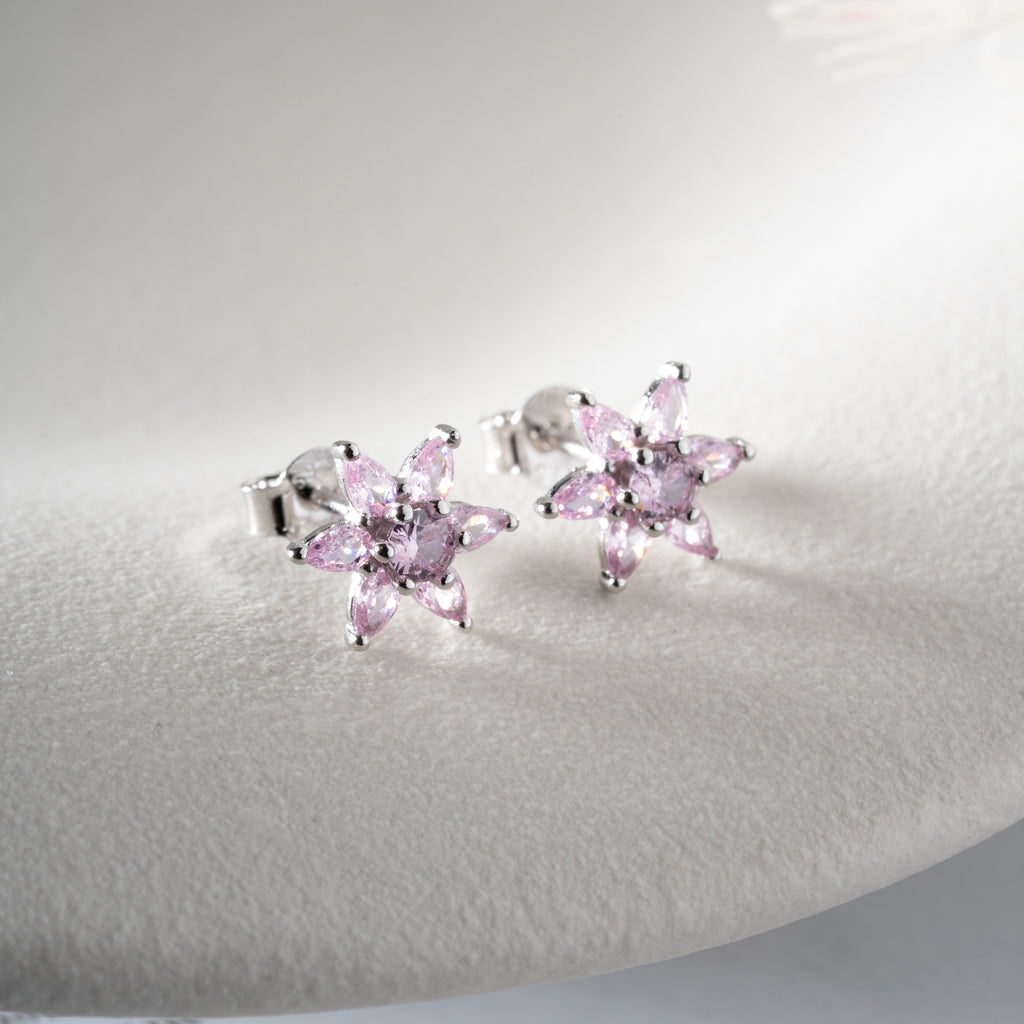 MINI LOTUS ROSA ÖRONHÄNGAR | 925 SILVER