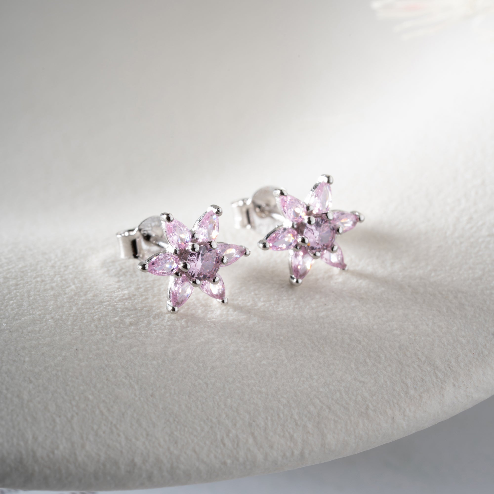 MINI LOTUS ROSA ÖRONHÄNGAR | 925 SILVER