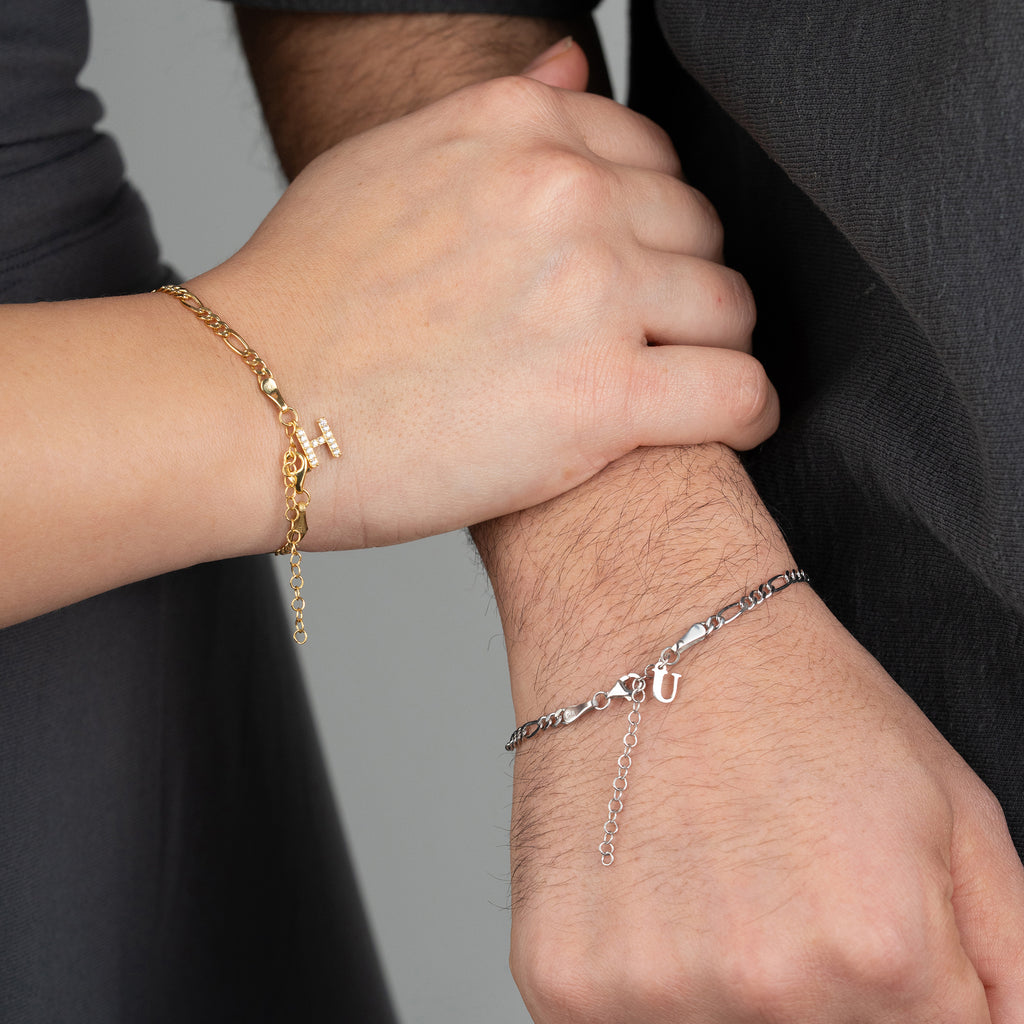 FIGARO BOKSTÄVER PARTNERARMBAND | 925 SILVER