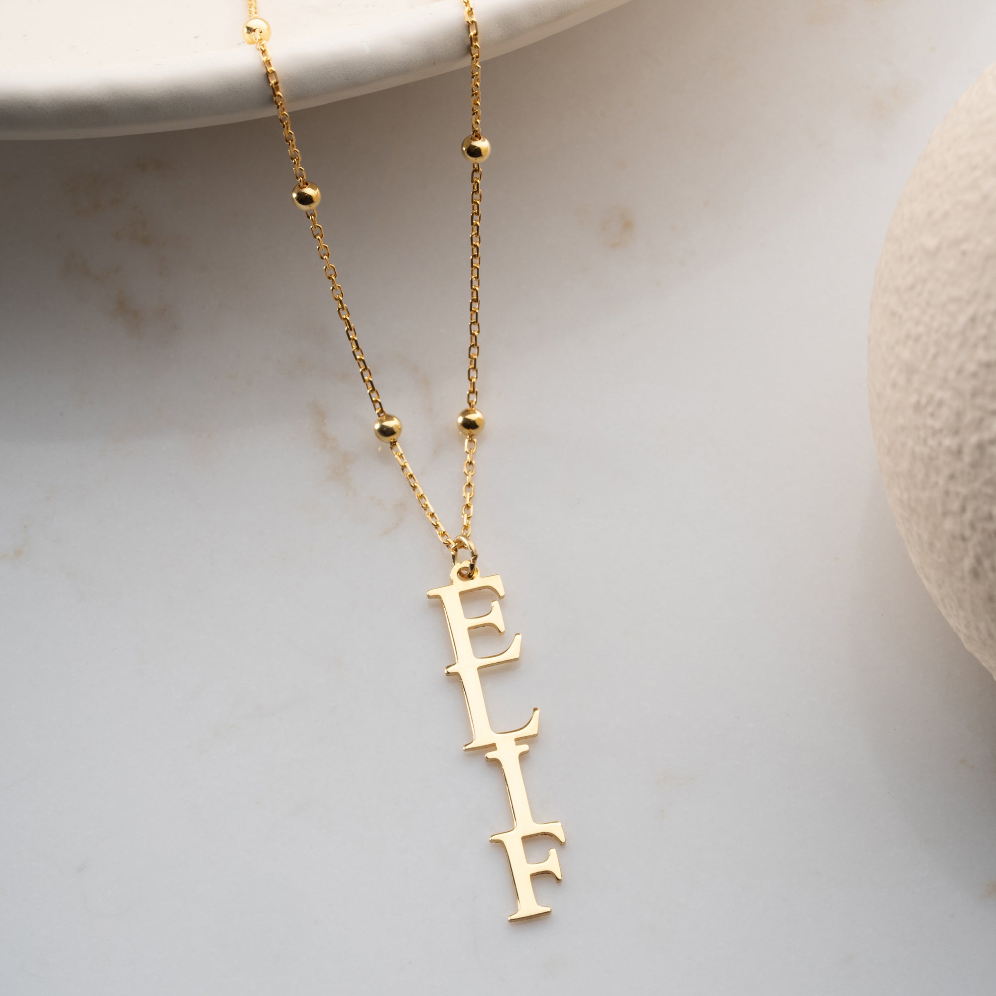 VINTAGE VERTIKALT NAMNHALSBAND | 925 SILVER