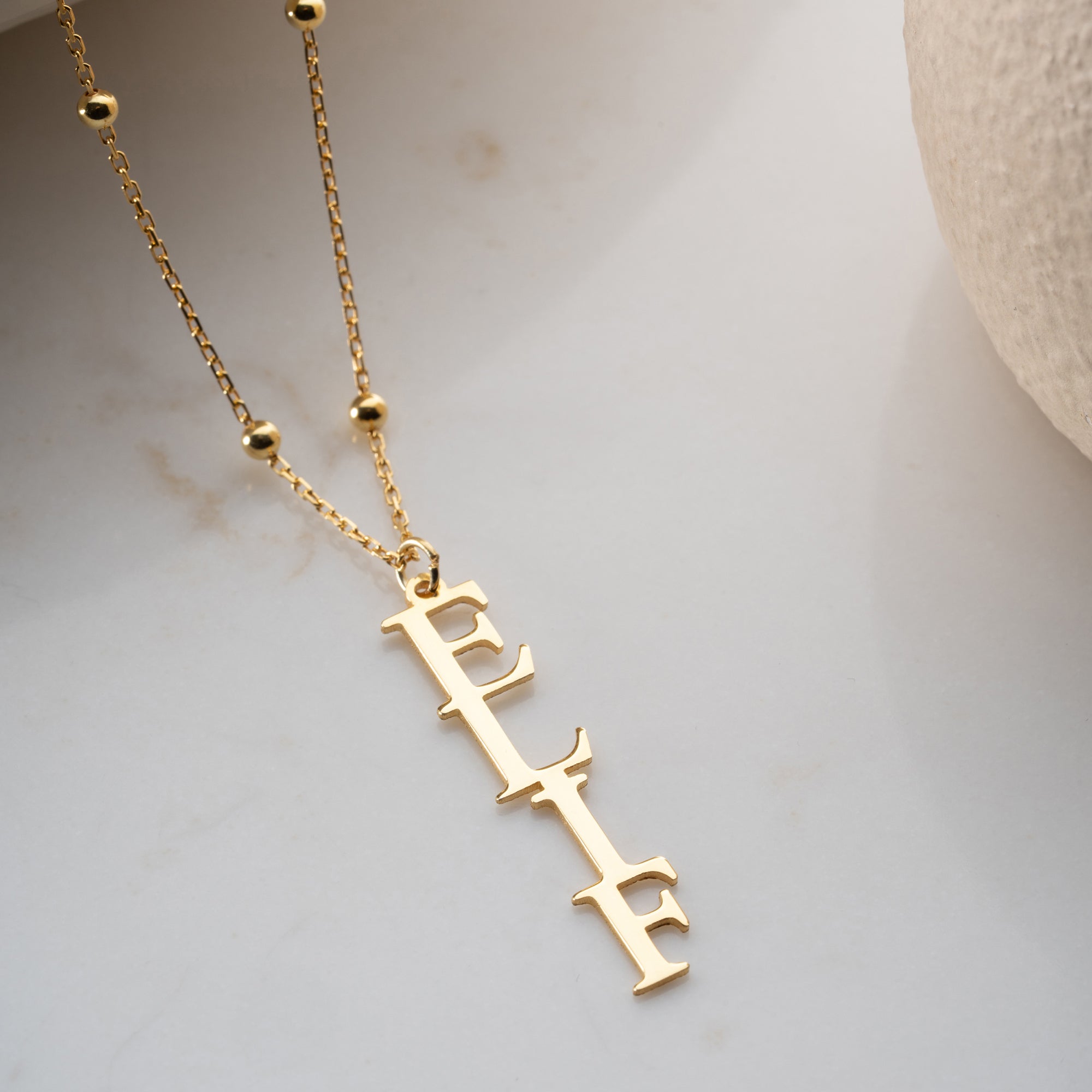 VINTAGE VERTIKALT NAMNHALSBAND | 925 SILVER